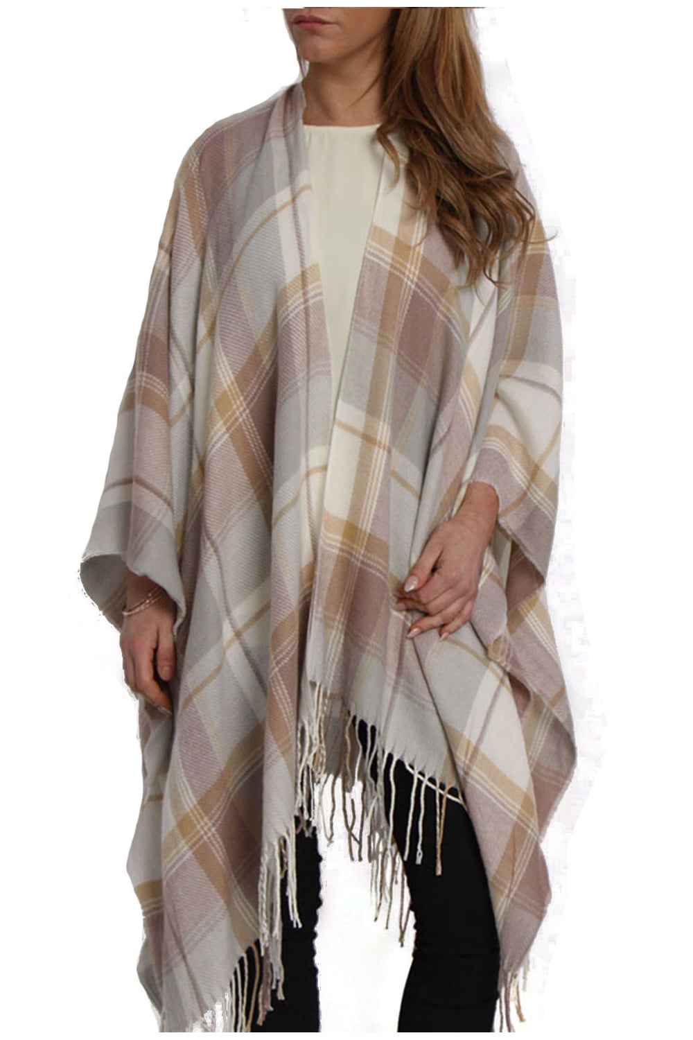 Beige and Brown Check Wrap