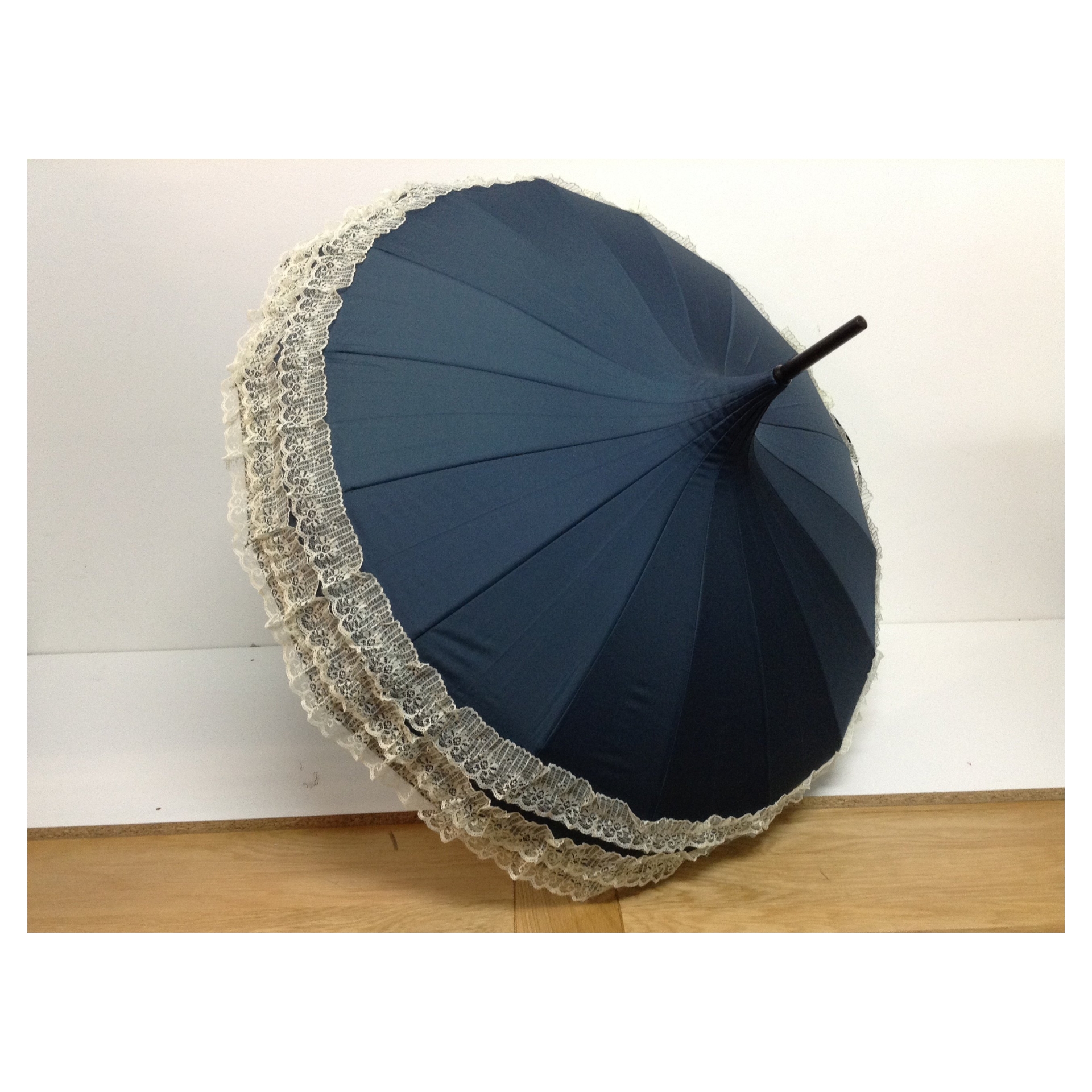 Navy Pagoda Frill Brolly - Image 6