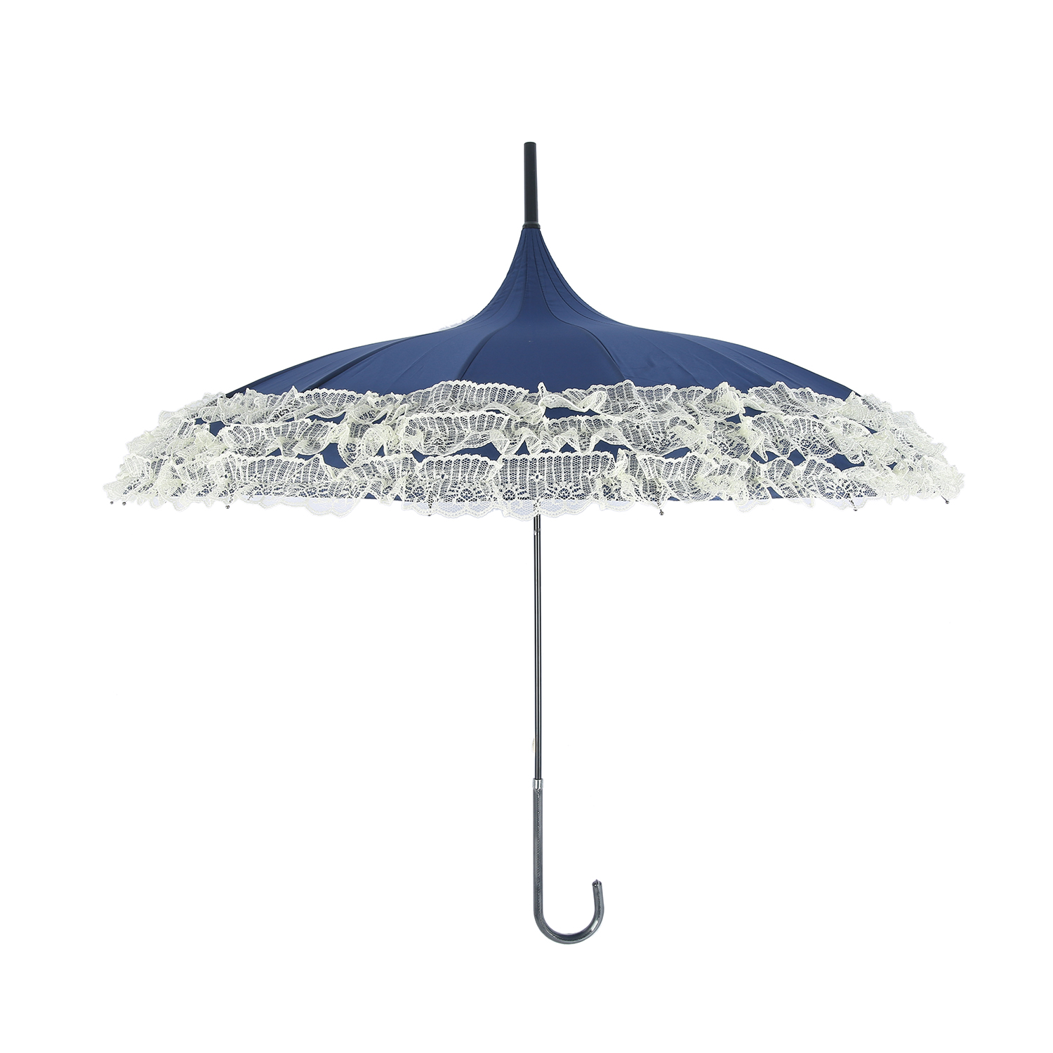 Navy Pagoda Frill Brolly - Image 5