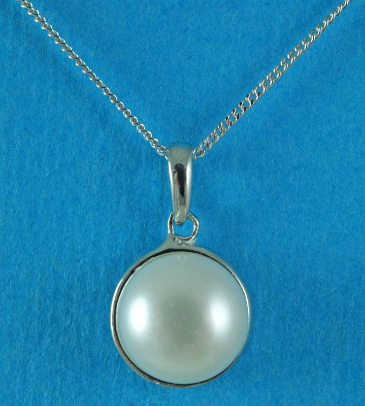 925 Silver Freshwater Pearl Pendant Necklace