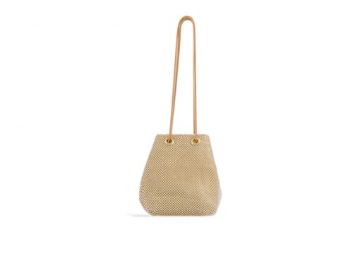 Gold Diamante Rouched Clutch Bag - Image 3