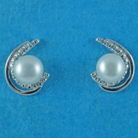 925 Silver Freshwater Pearl Stud Earrings