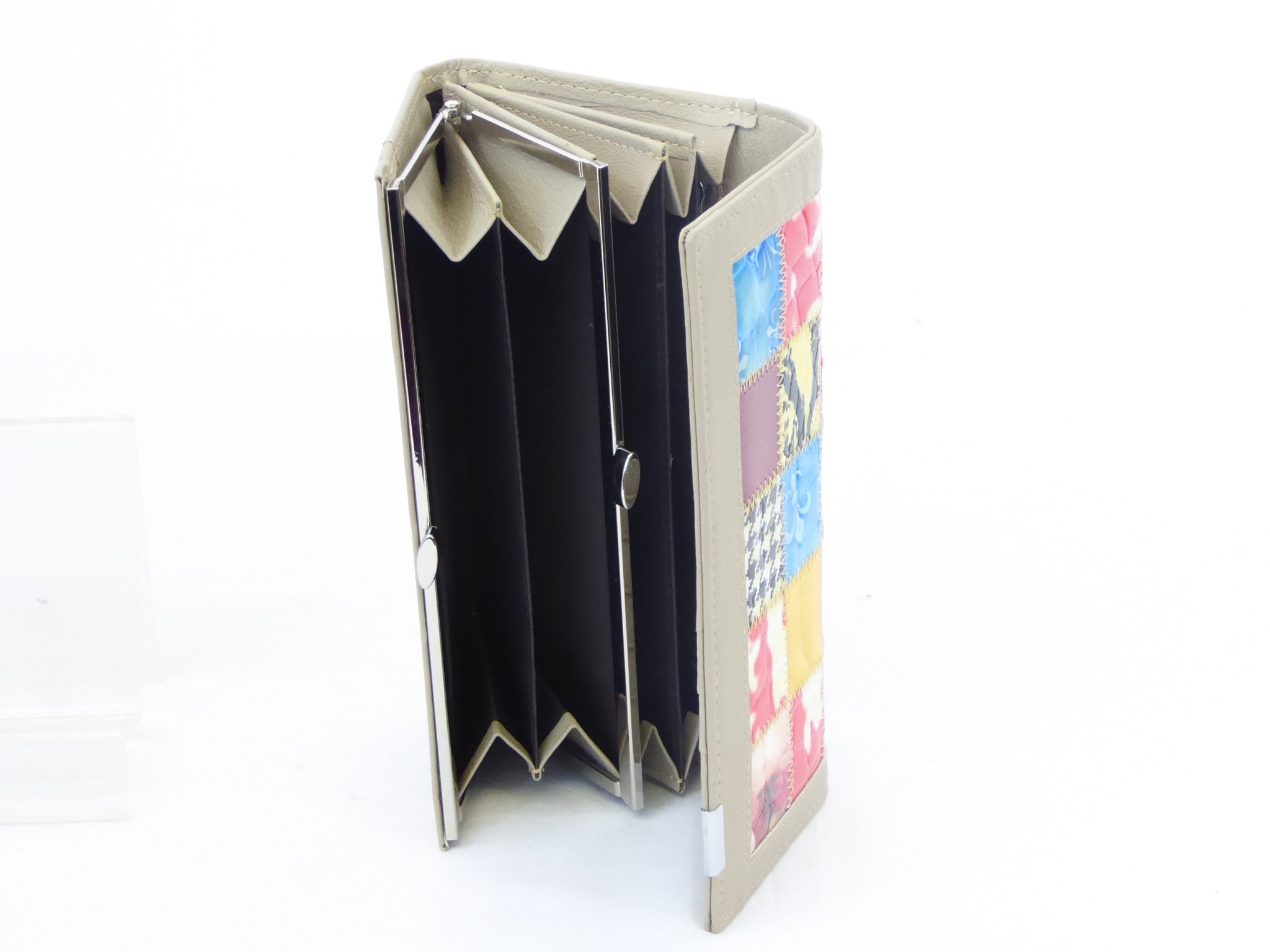 Beige Genuine Leather Mosaic Purse - Image 3