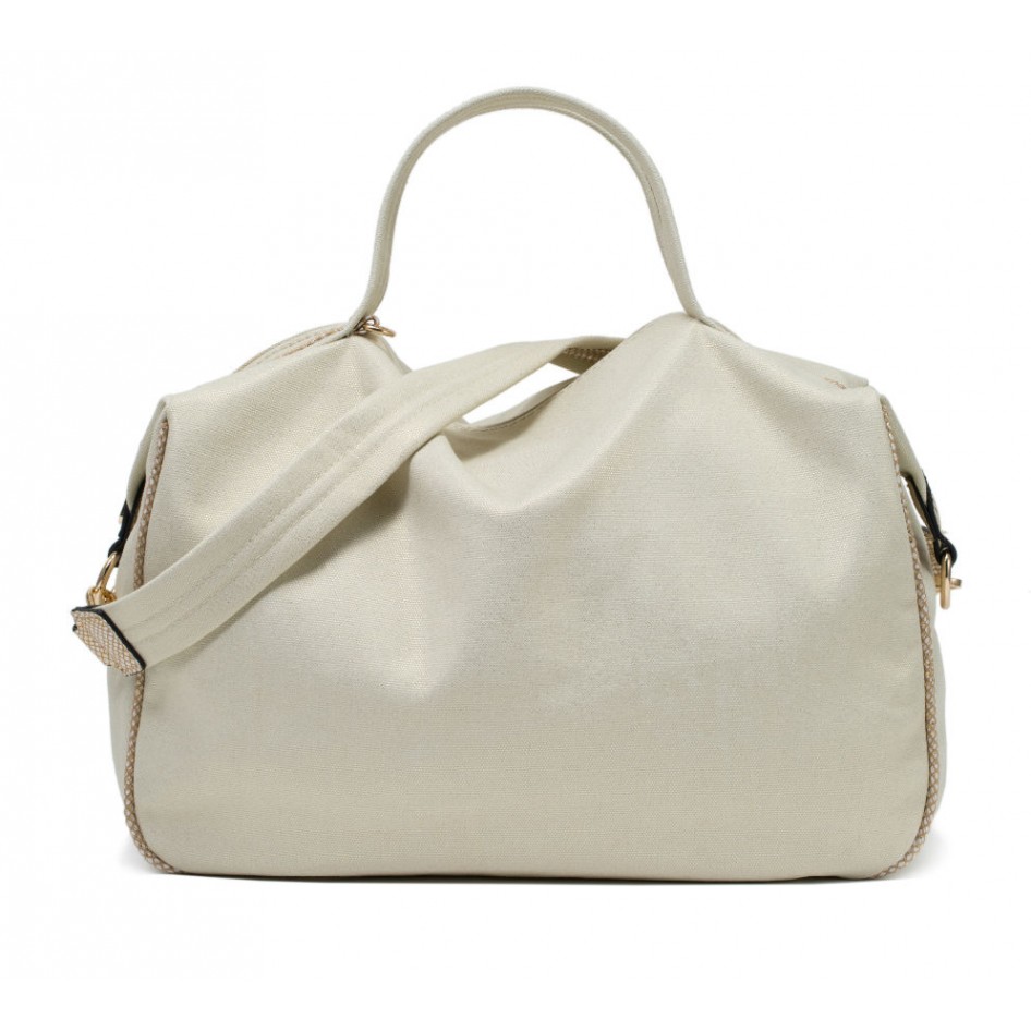 Beige Gold Metallic Handbag