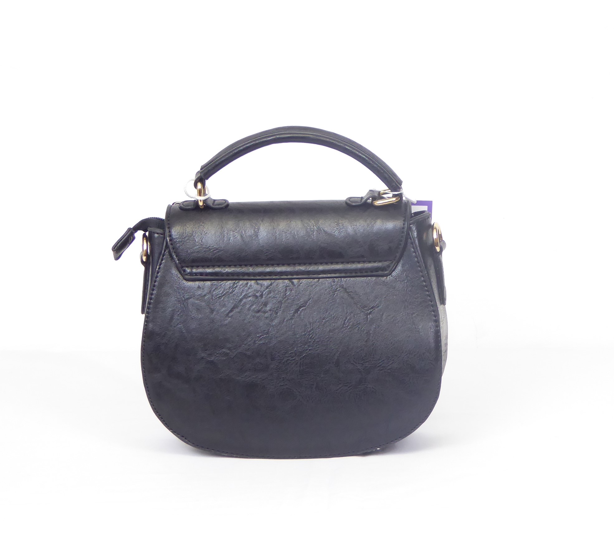 Black Leather Look Shoulder Bag - Image 4