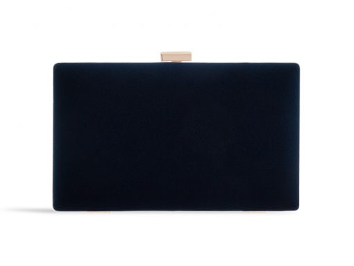 Black Velvet Diamante Feather Clutch - Image 2