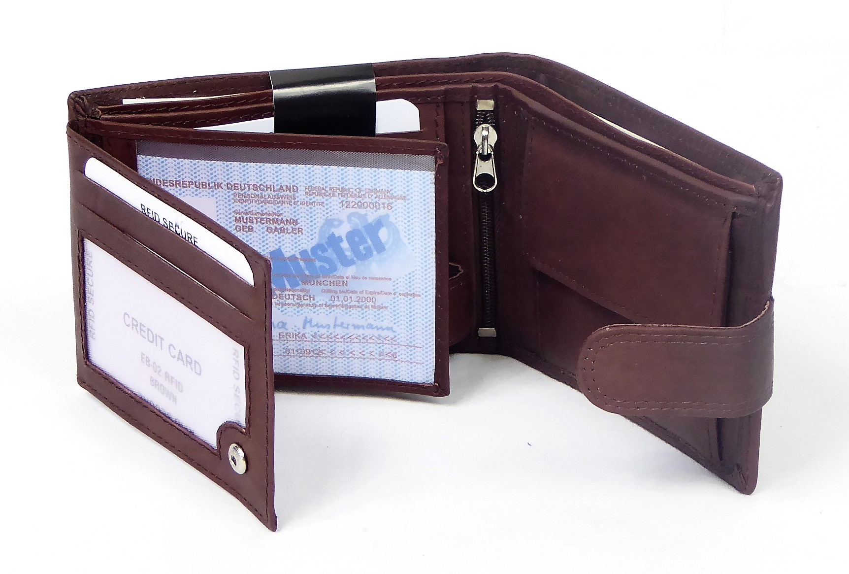 Brown Leather RFID Wallet - Image 2
