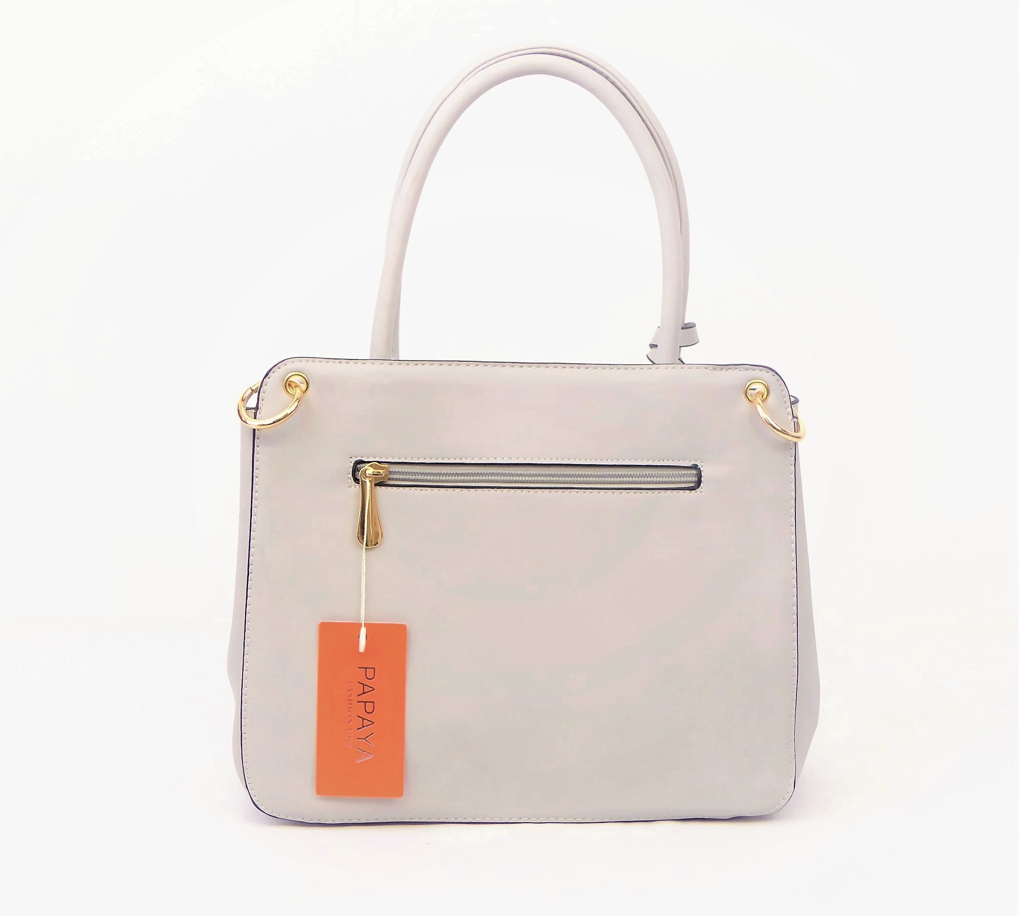 Light Grey Quilt Handbag - Image 4