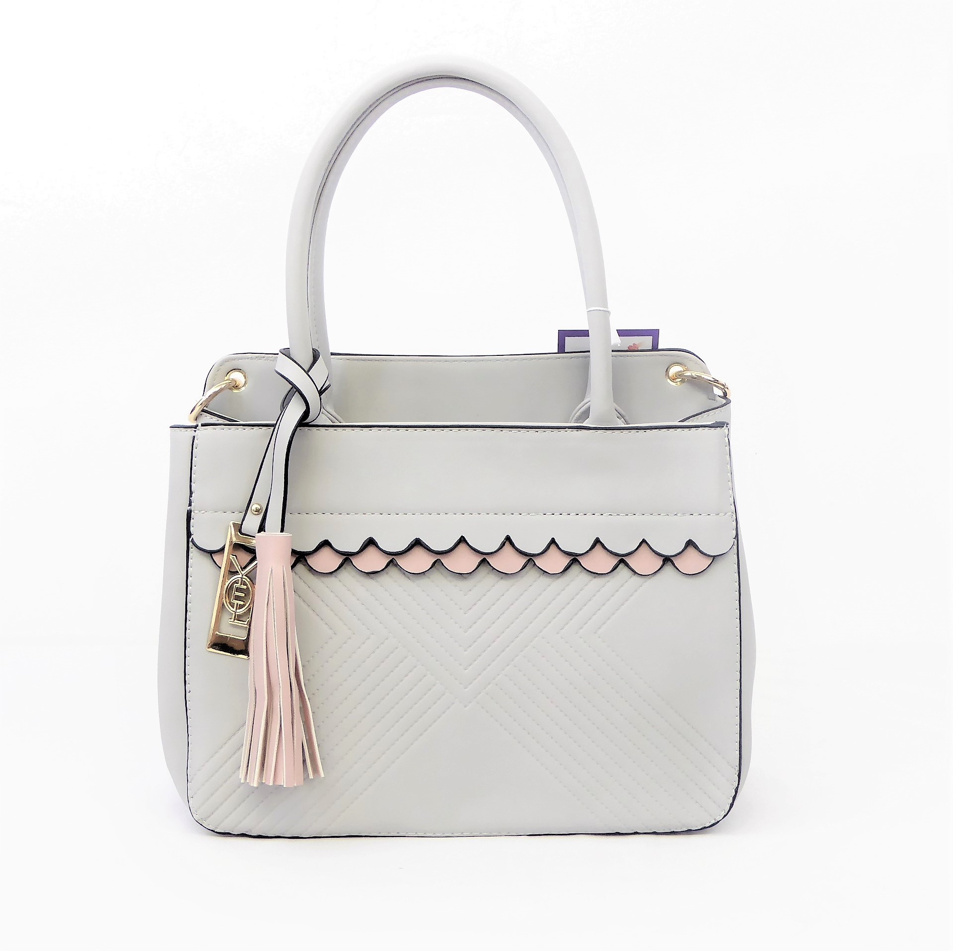 Light Grey Quilt Handbag