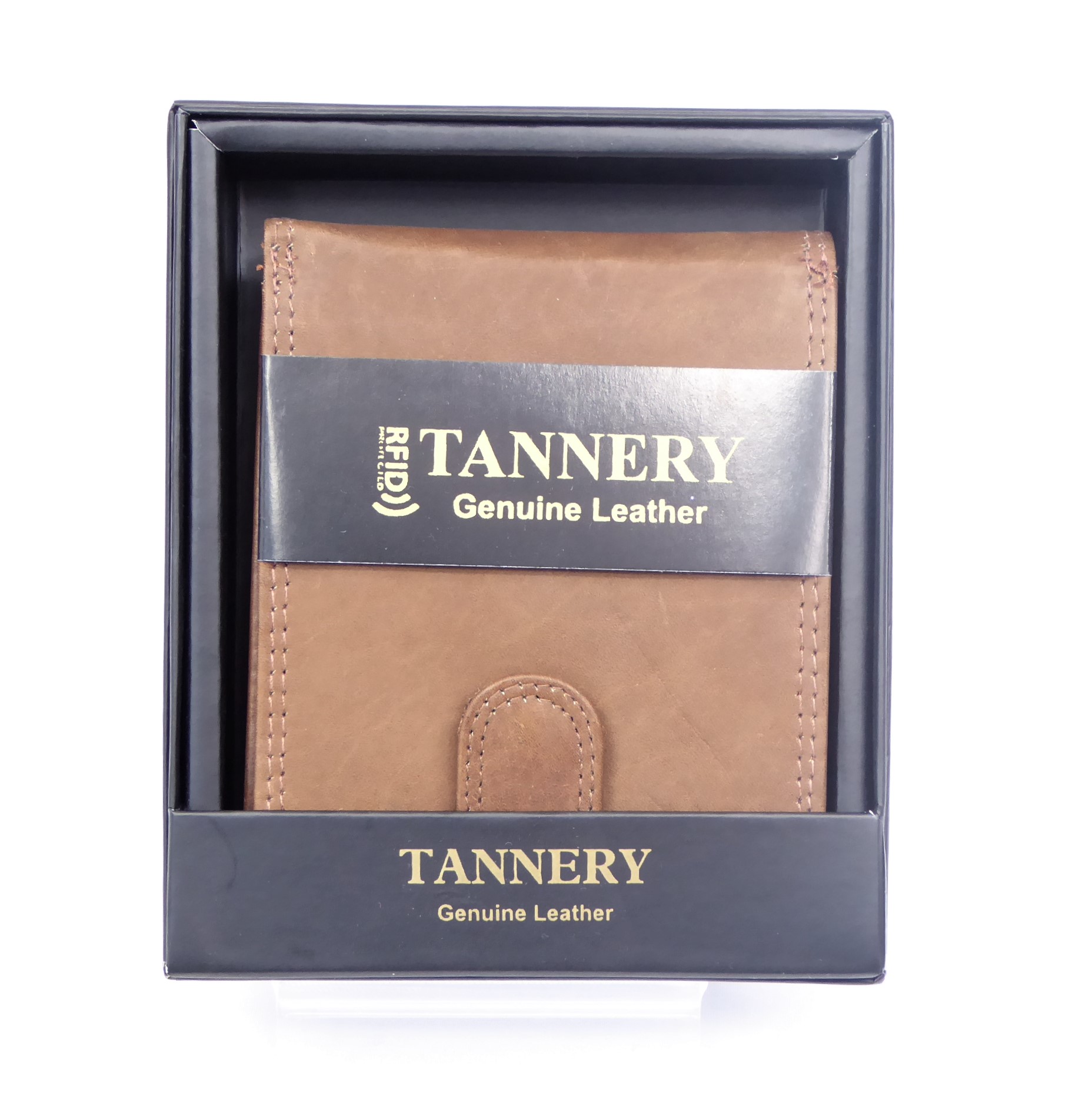 Mid Tan Leather RFID Wallet.
