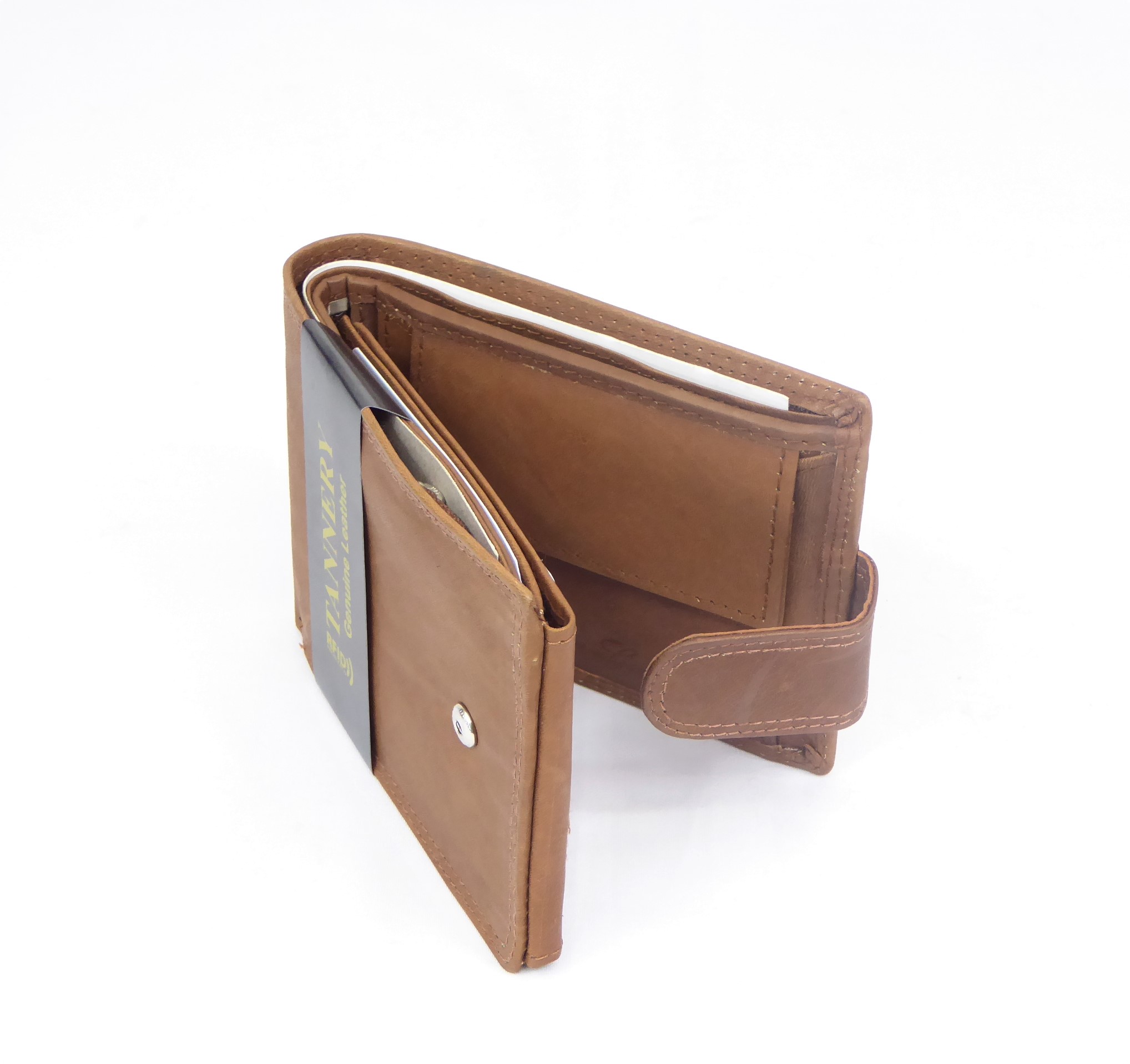 Medium Tan Leather RFID Gents Wallet - Image 3