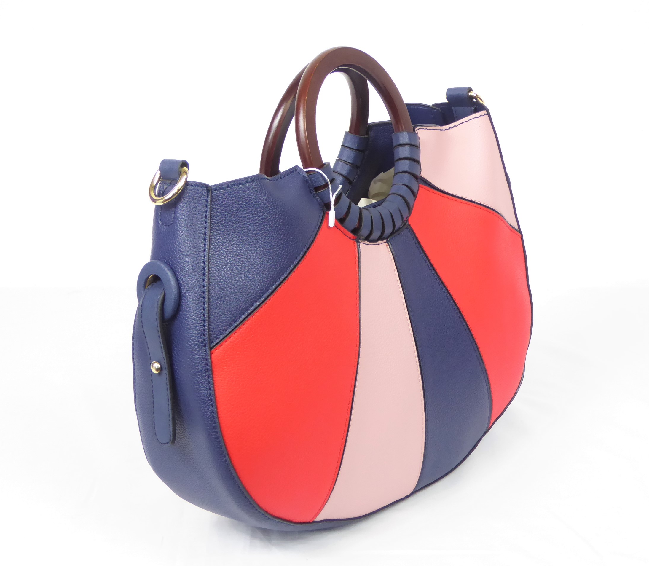 Navy Pink Red Handbag - Image 2