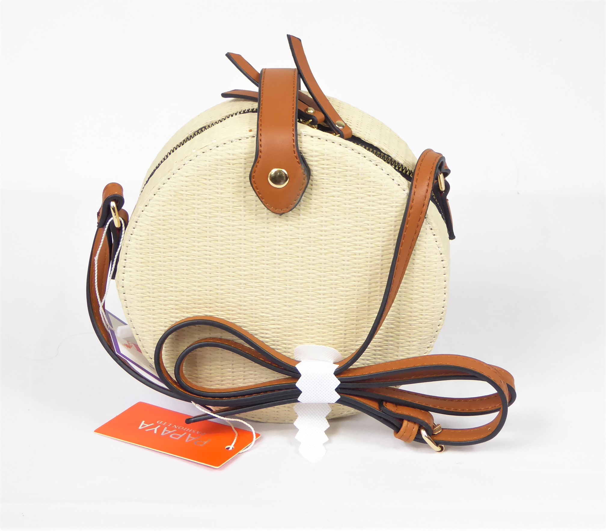 Off White Woven Ratan Bag
