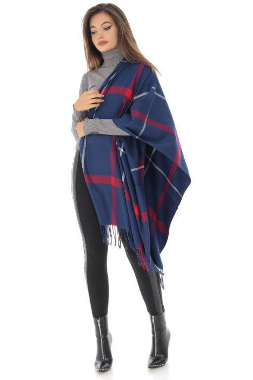 Blue Tartan Cashmere Scarf