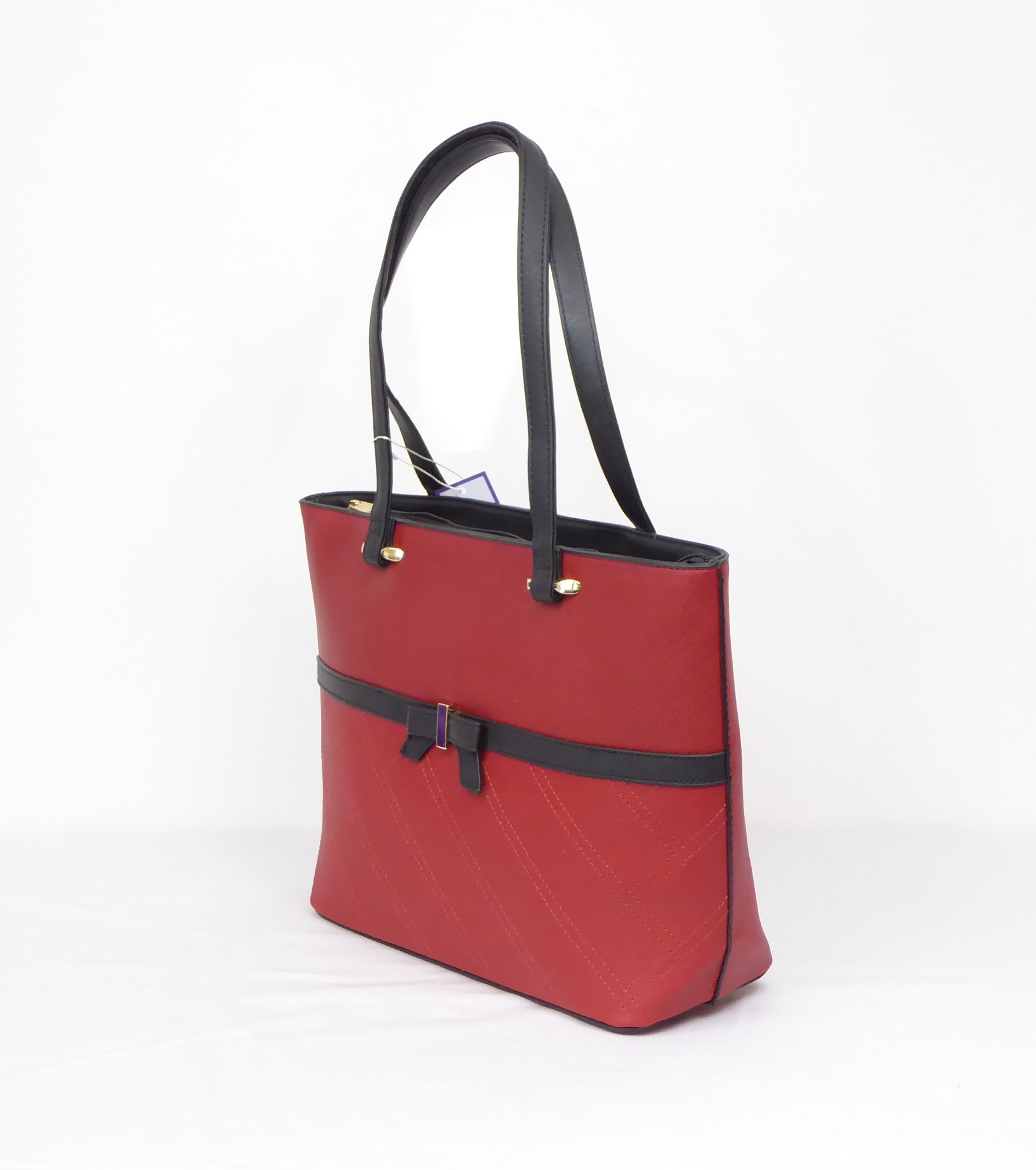 Red Quilted Bow Handbag - Image 2