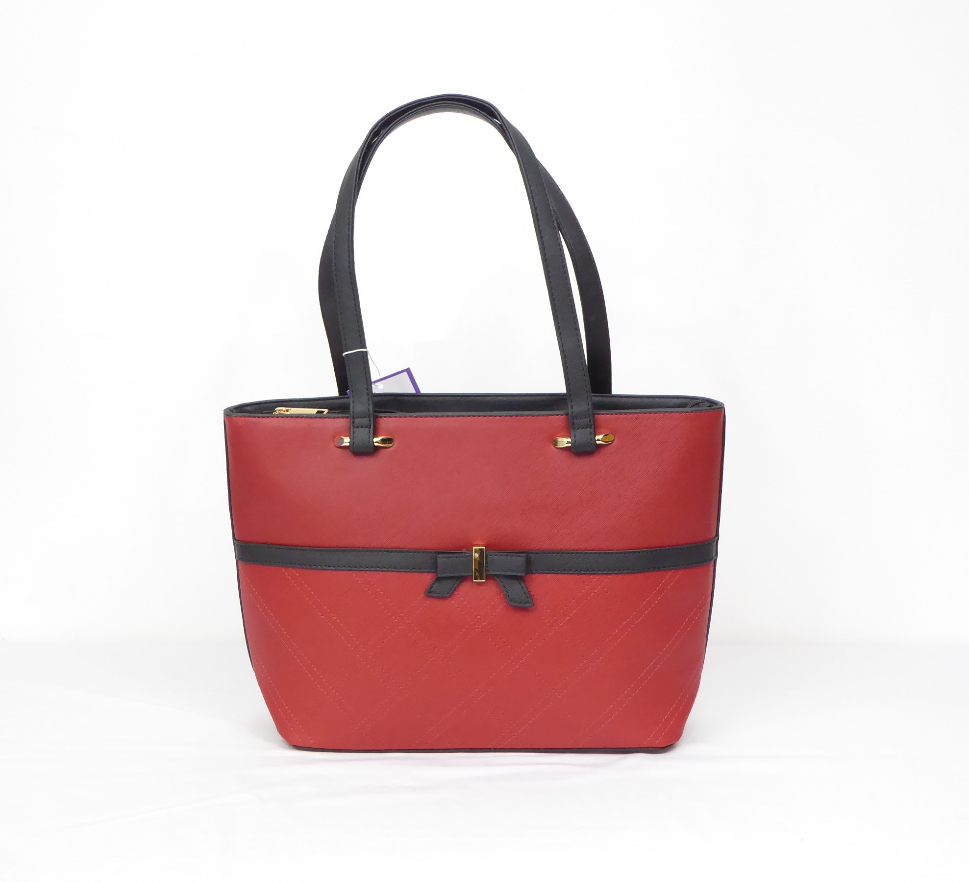 Red Quilted Bow Shopper