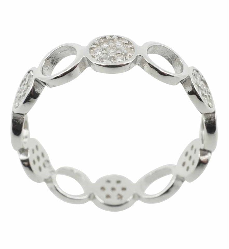 925 Silver CZ Circles Ring