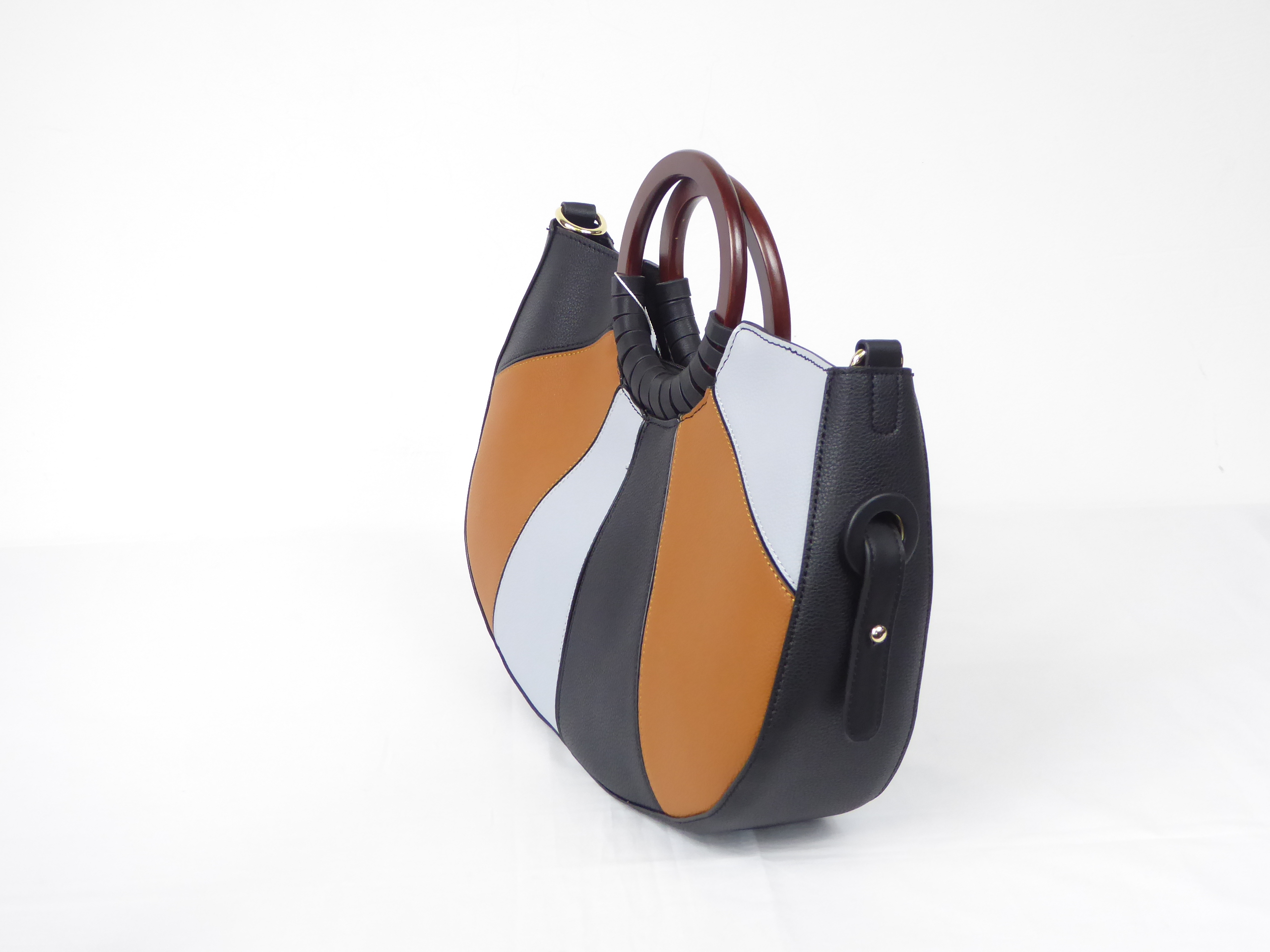 Black Grey Mustard Handbag - Image 3