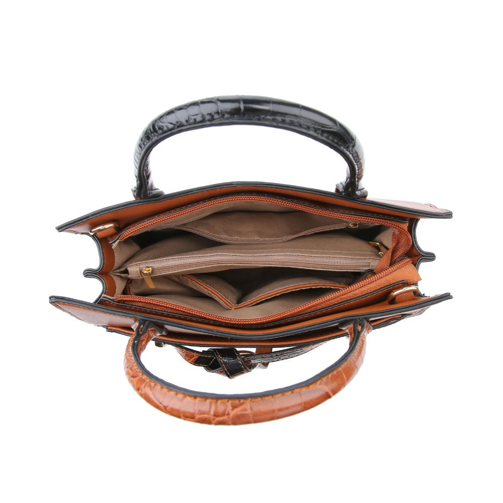Brown Croc Belted Handbag - Image 6