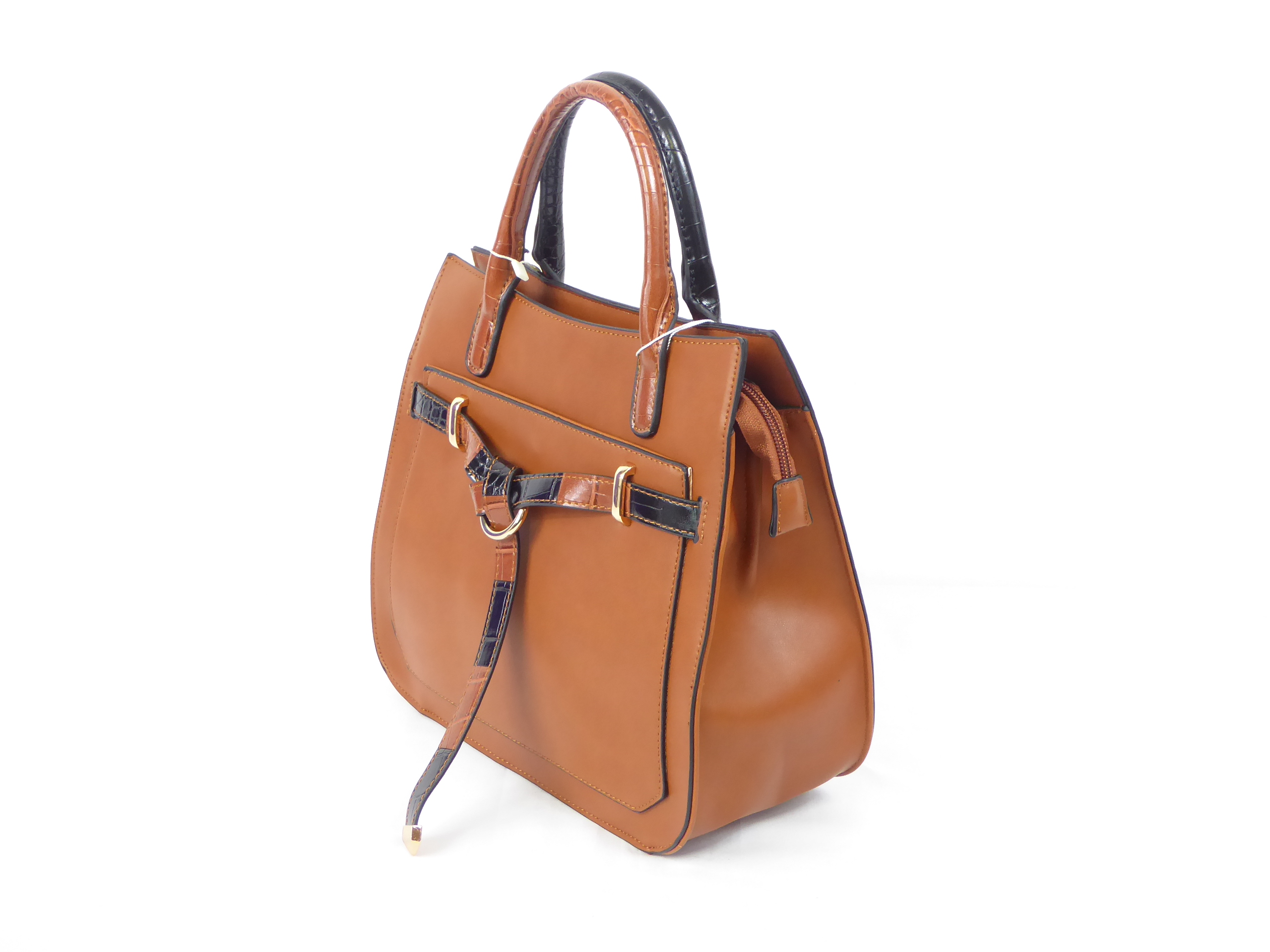 Brown Croc Belted Handbag - Image 3