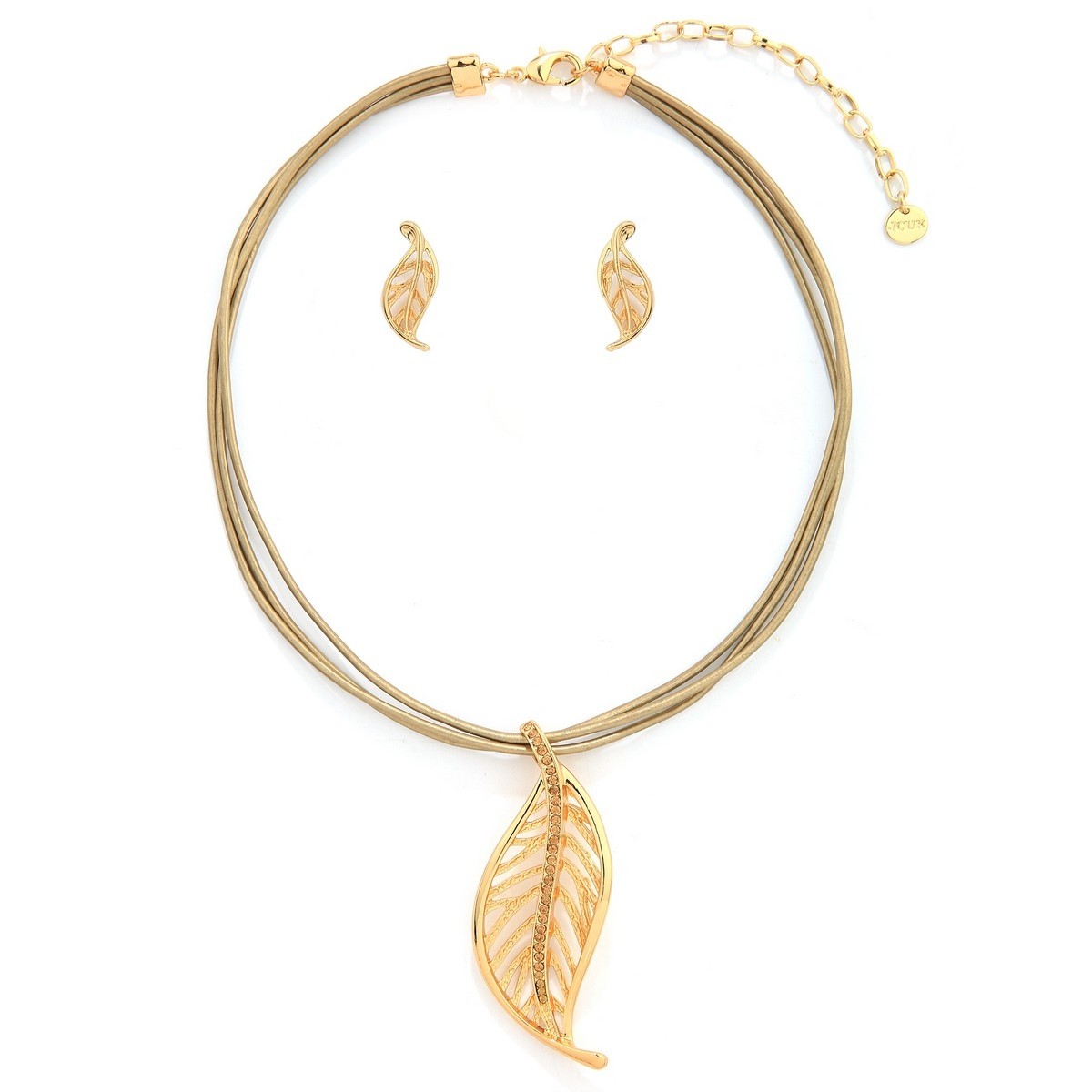 Leaf Necklace Earrings Set - Image 2