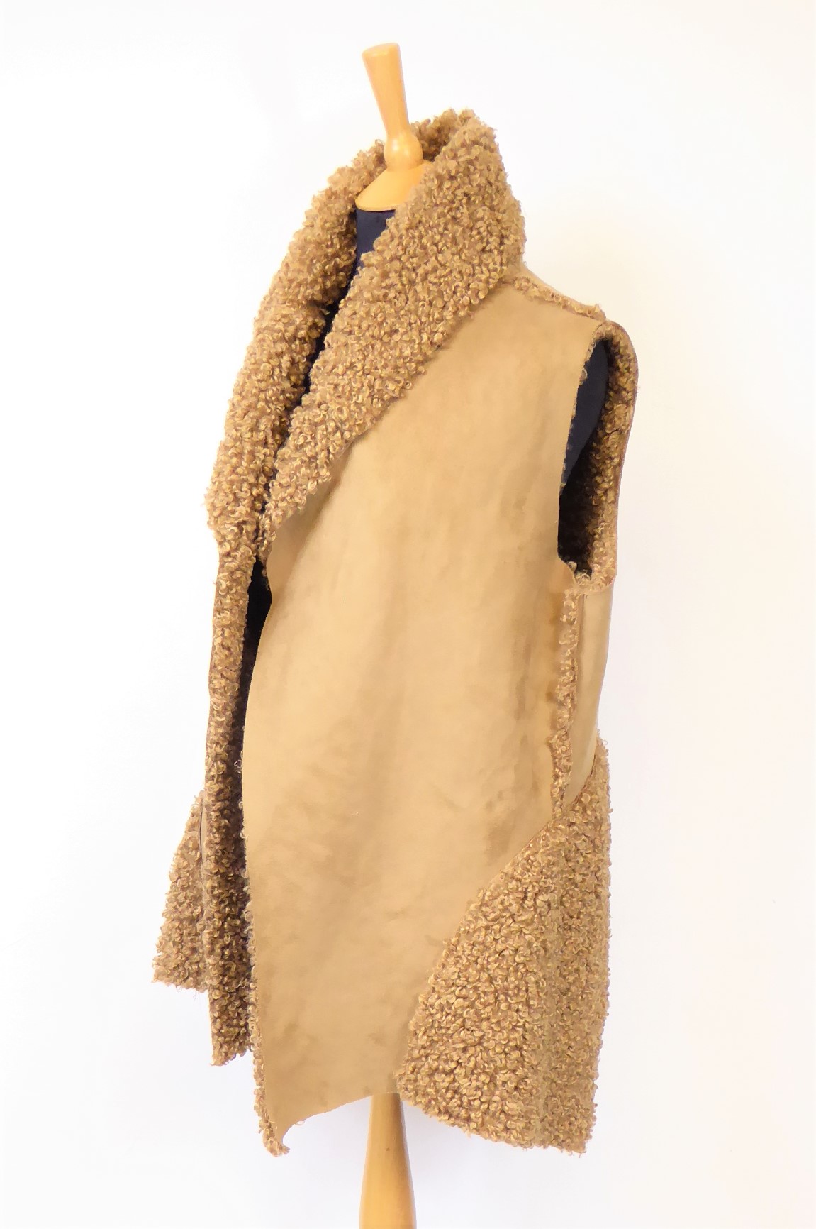 Fawn Suedette Fleece Gilet - Image 3
