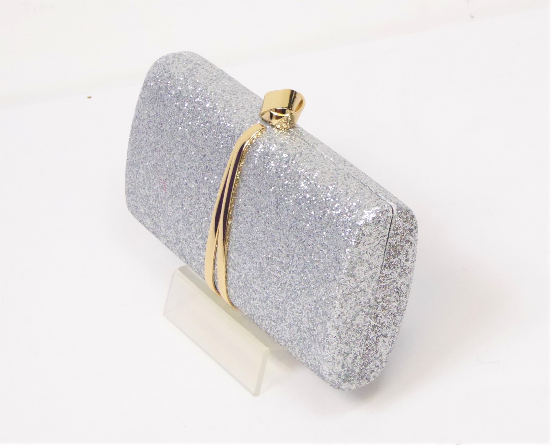 Silver Glitter Clutch Bag - Image 2