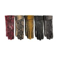 Snakeskin Print Gloves