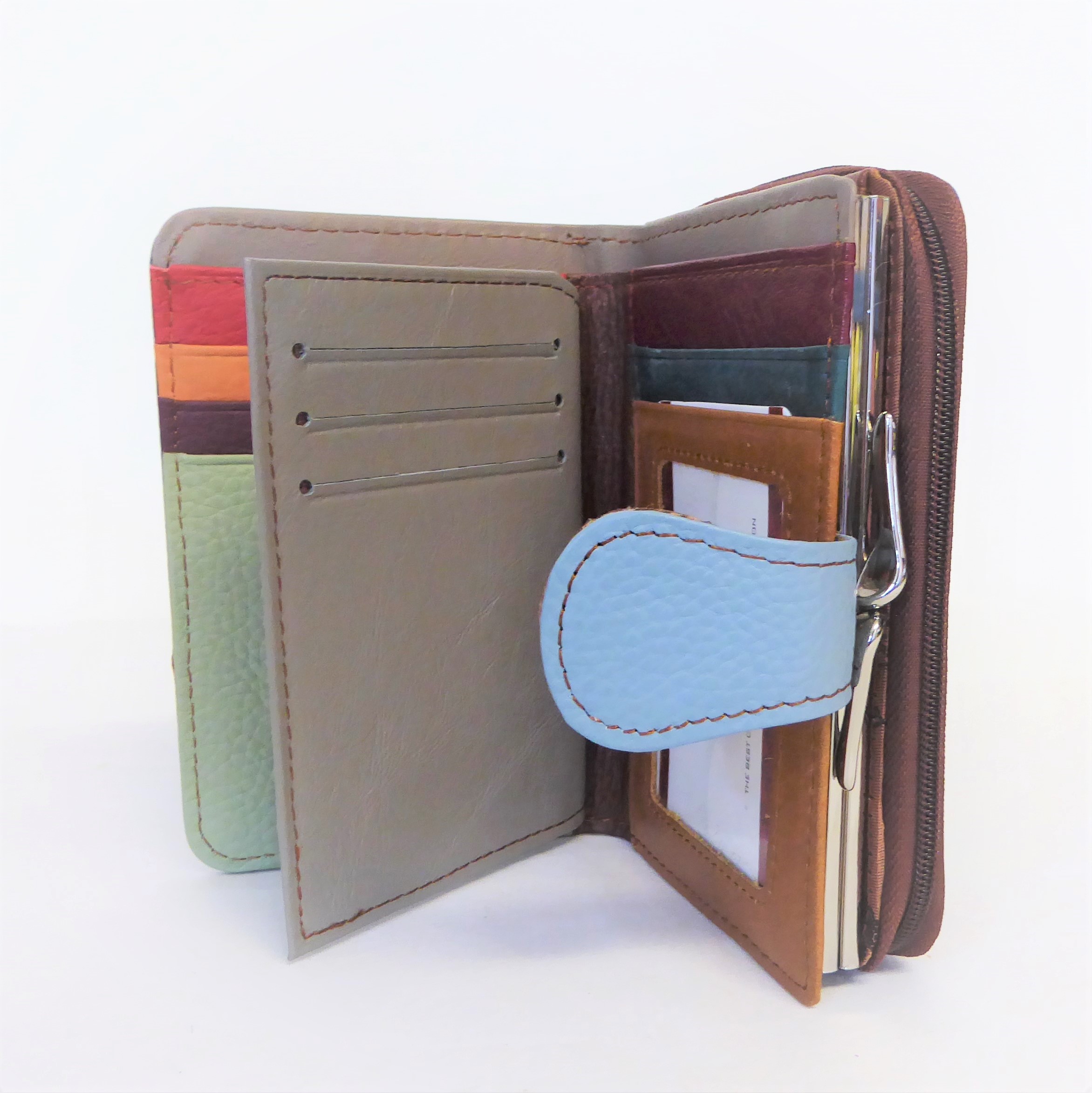 Grained Leather Mosaic Purse - Image 4