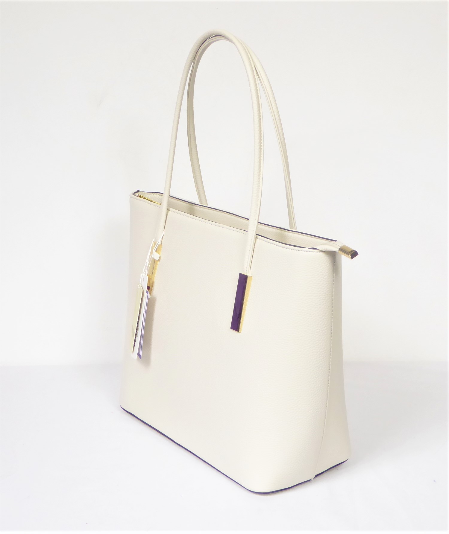 Beige Tote Shopper Handbag - Image 3