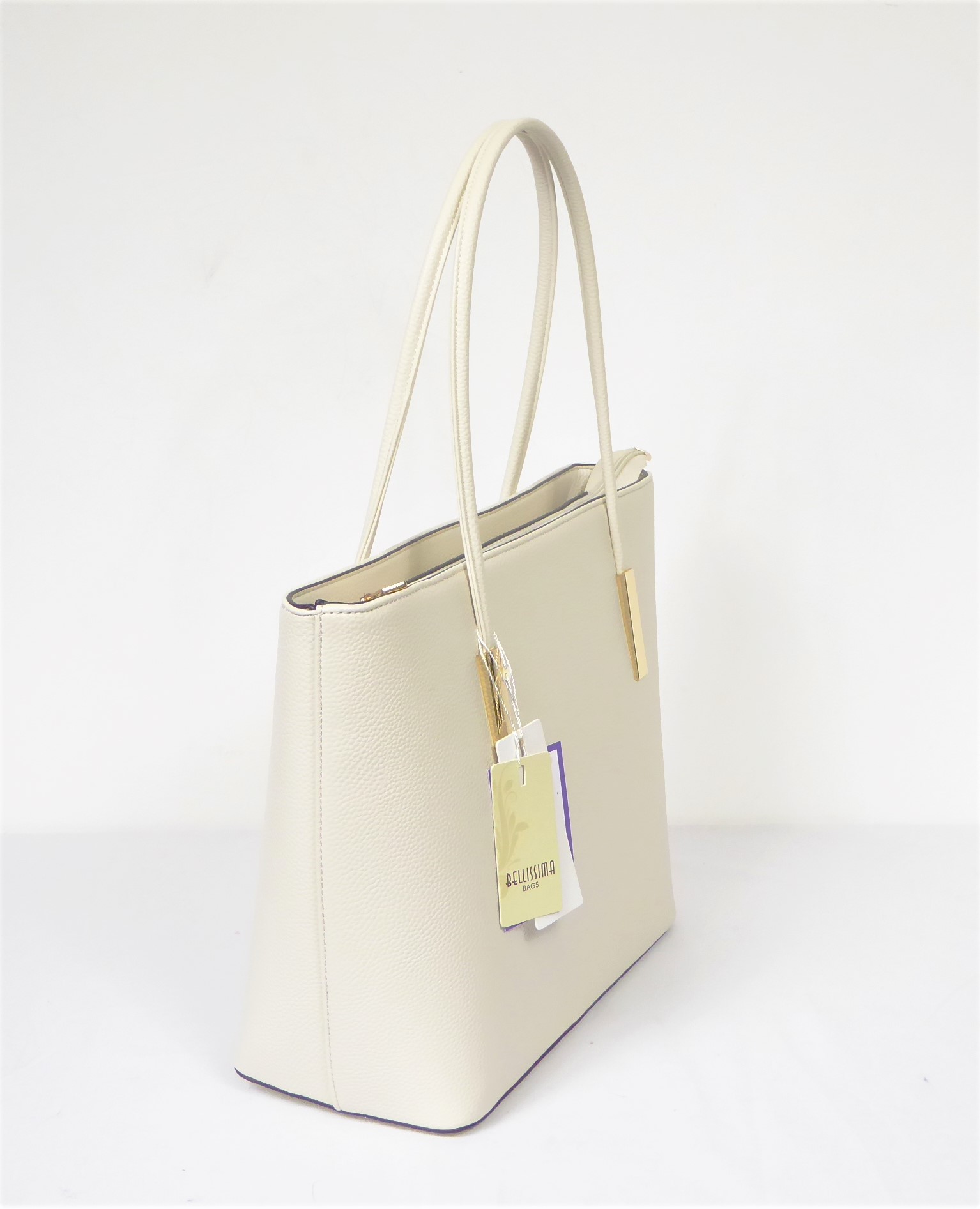 Beige Tote Shopper Handbag - Image 2