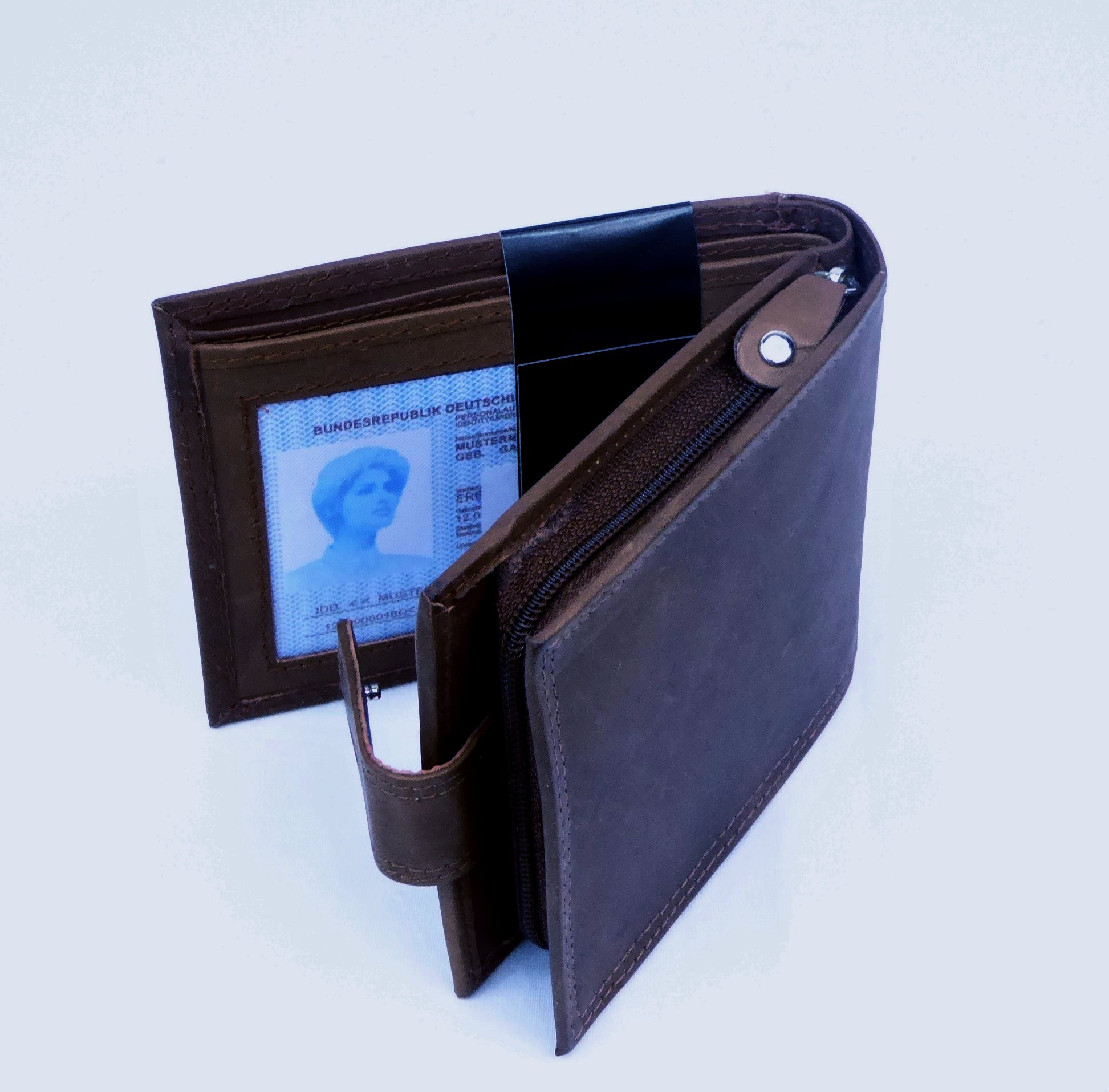 Brown Leather Scanproof Wallet - Image 2