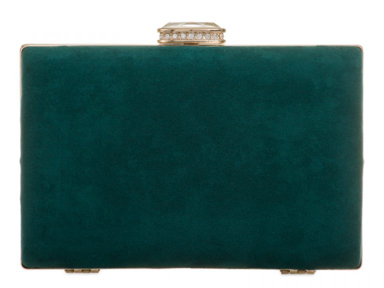 Navy Suedette Box Clutchbag - Image 2