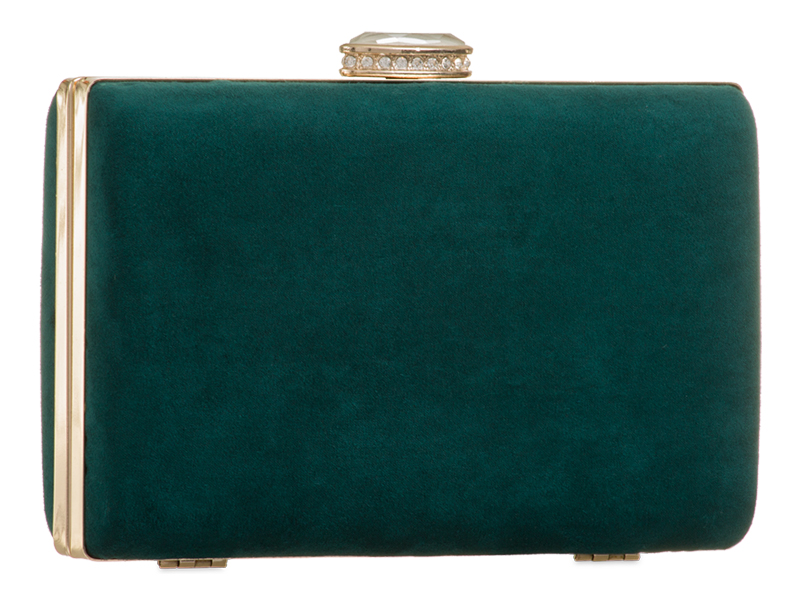 Navy Suedette Box Clutchbag - Image 3