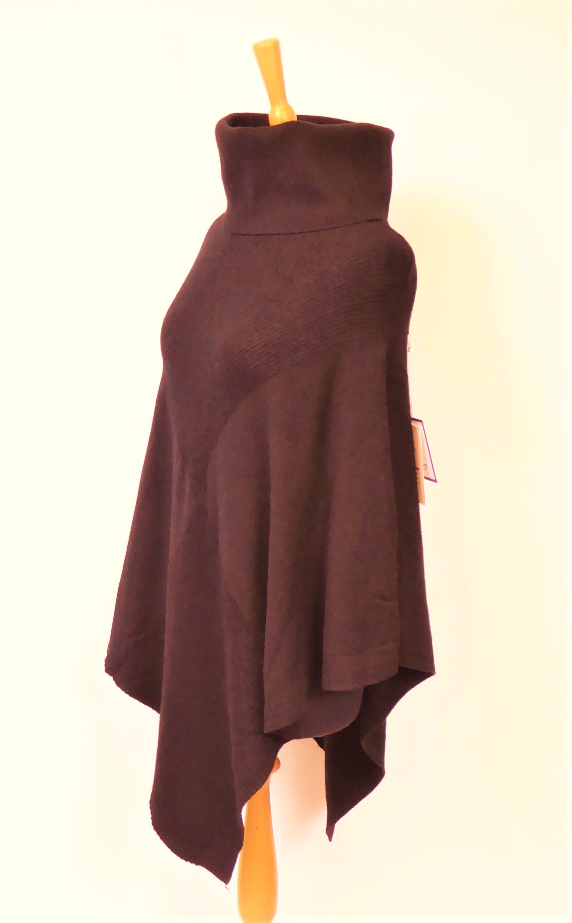 Purple Knitted Polo Poncho - Image 4