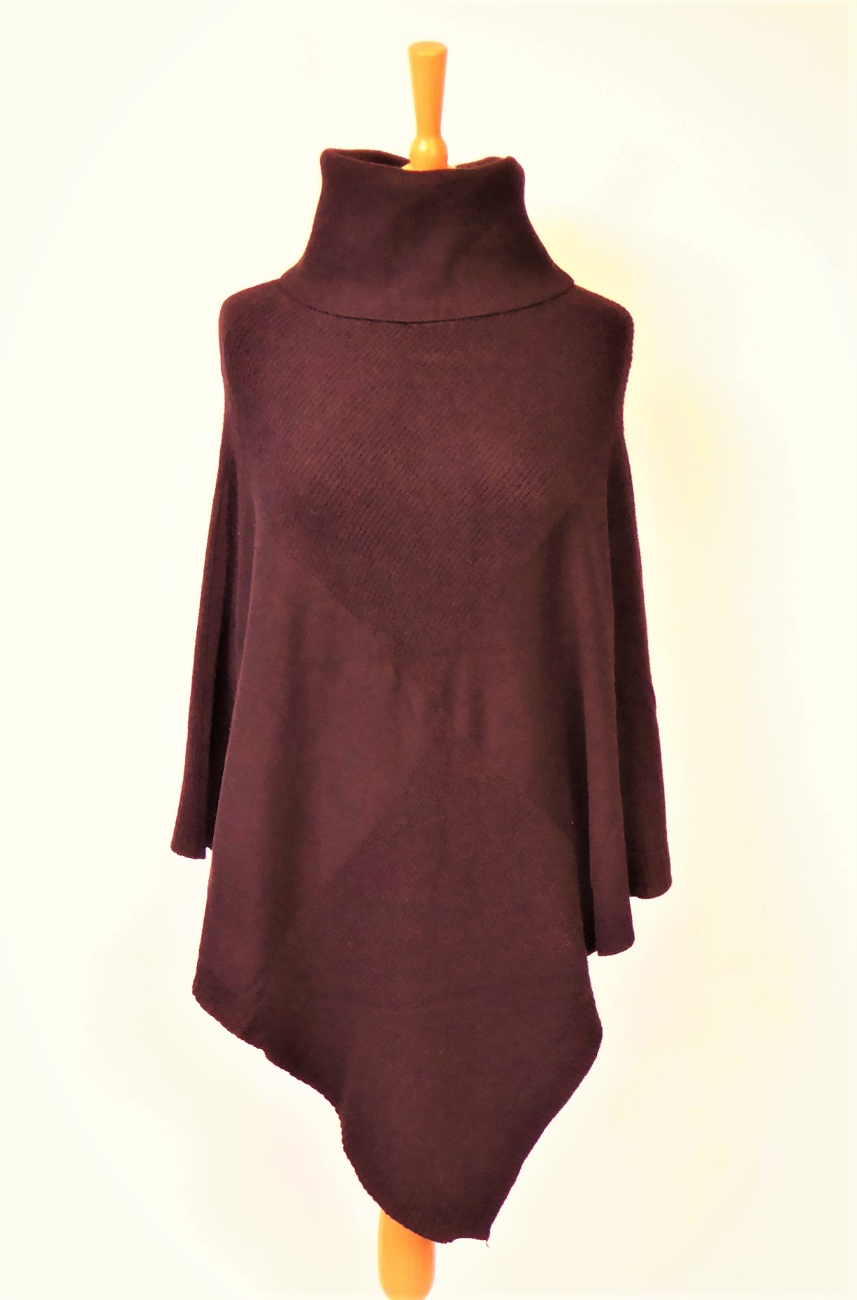 Purple Knitted Polo Poncho - Image 2