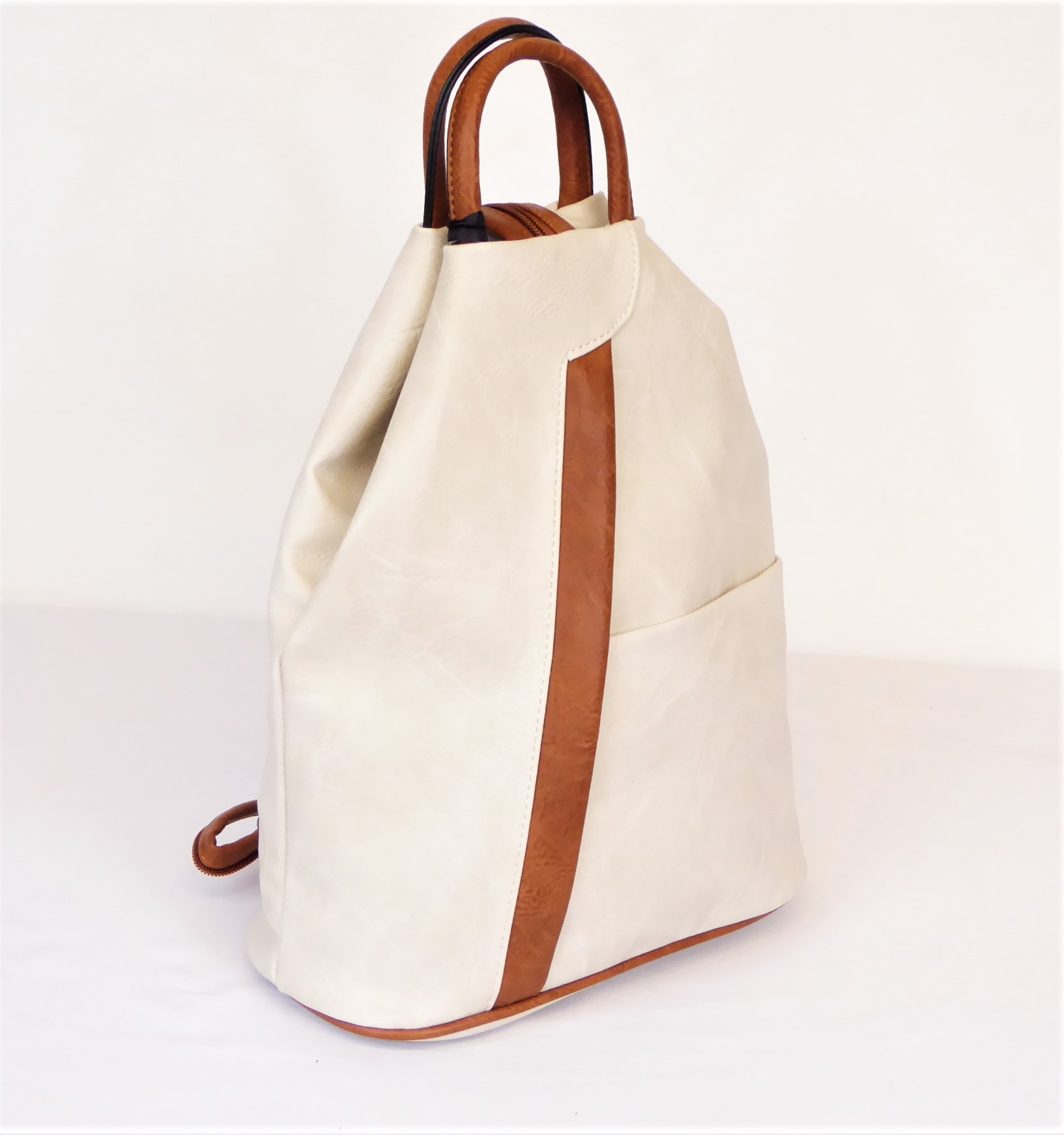Light Cream and Tan Rucksack - Image 5