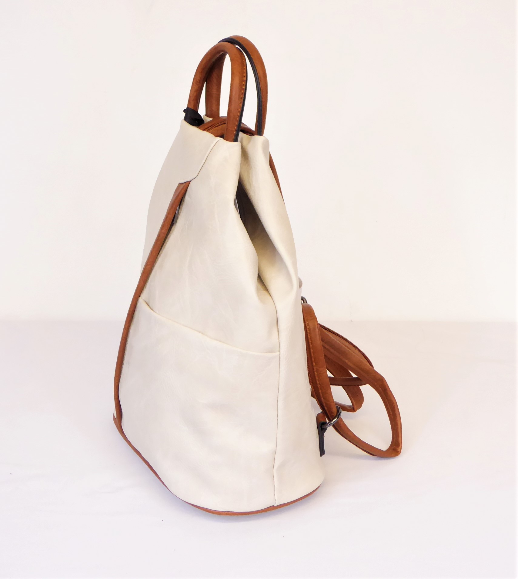 Light Cream and Tan Rucksack - Image 3