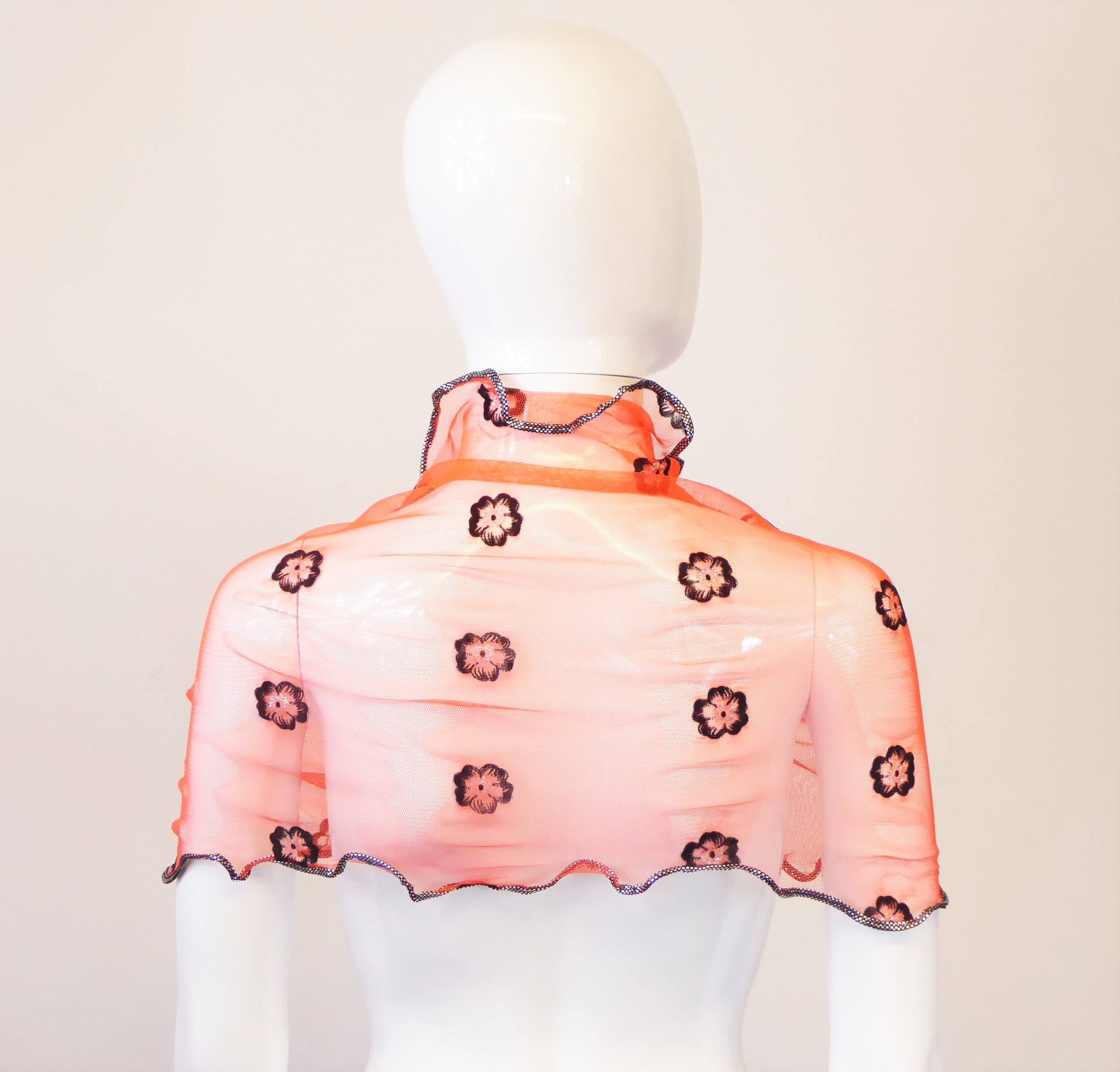 Flower Lurex Ruffle Scarf - Image 5