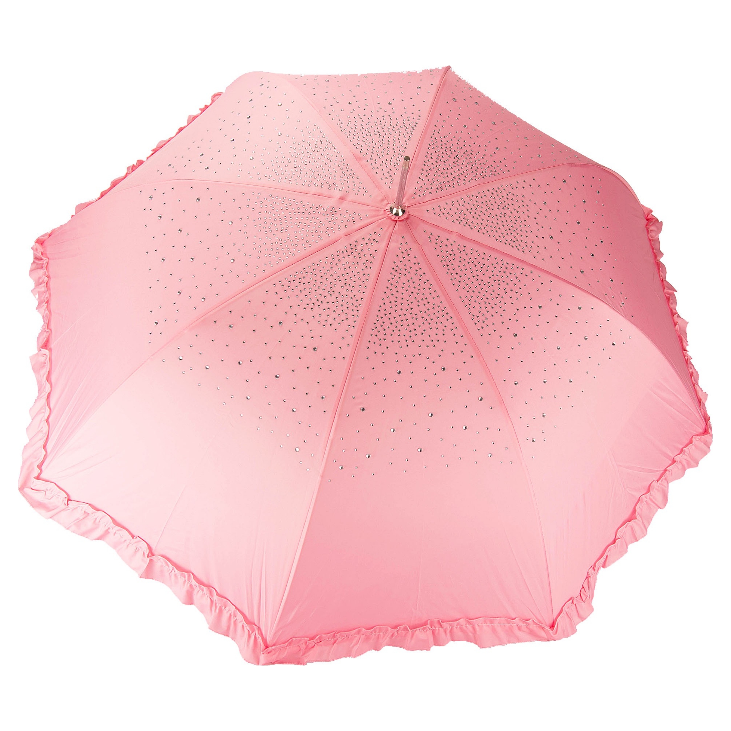 Salmon Pink Sparkling Diamond Brolly - Image 4