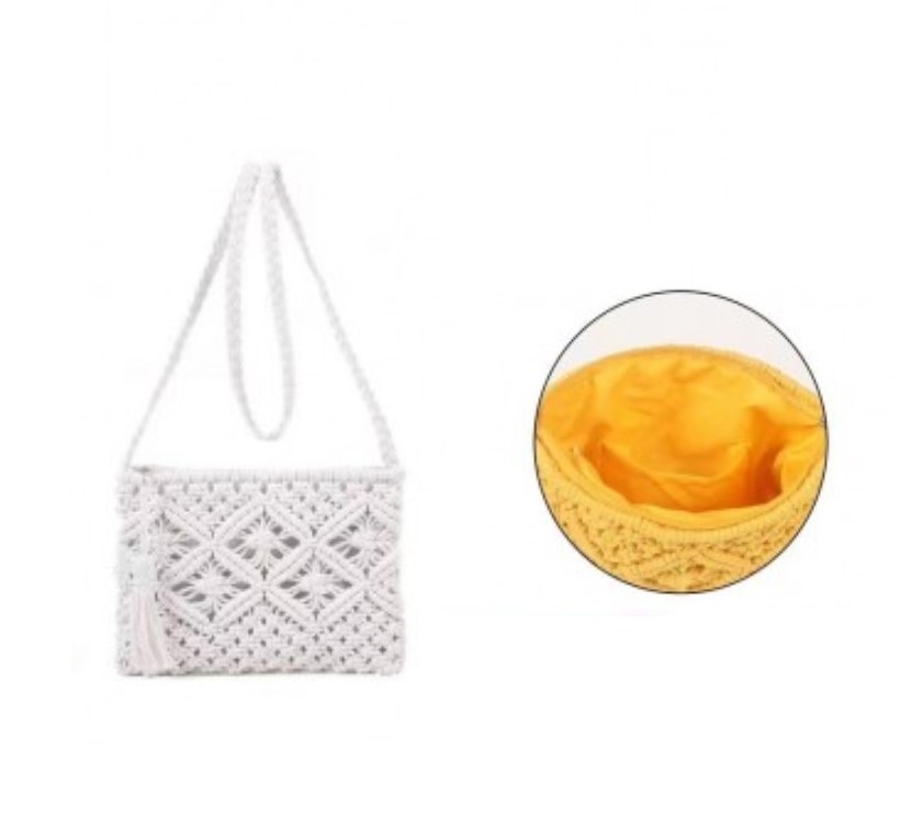 Cotton Crochet Clutch Bag - Image 4