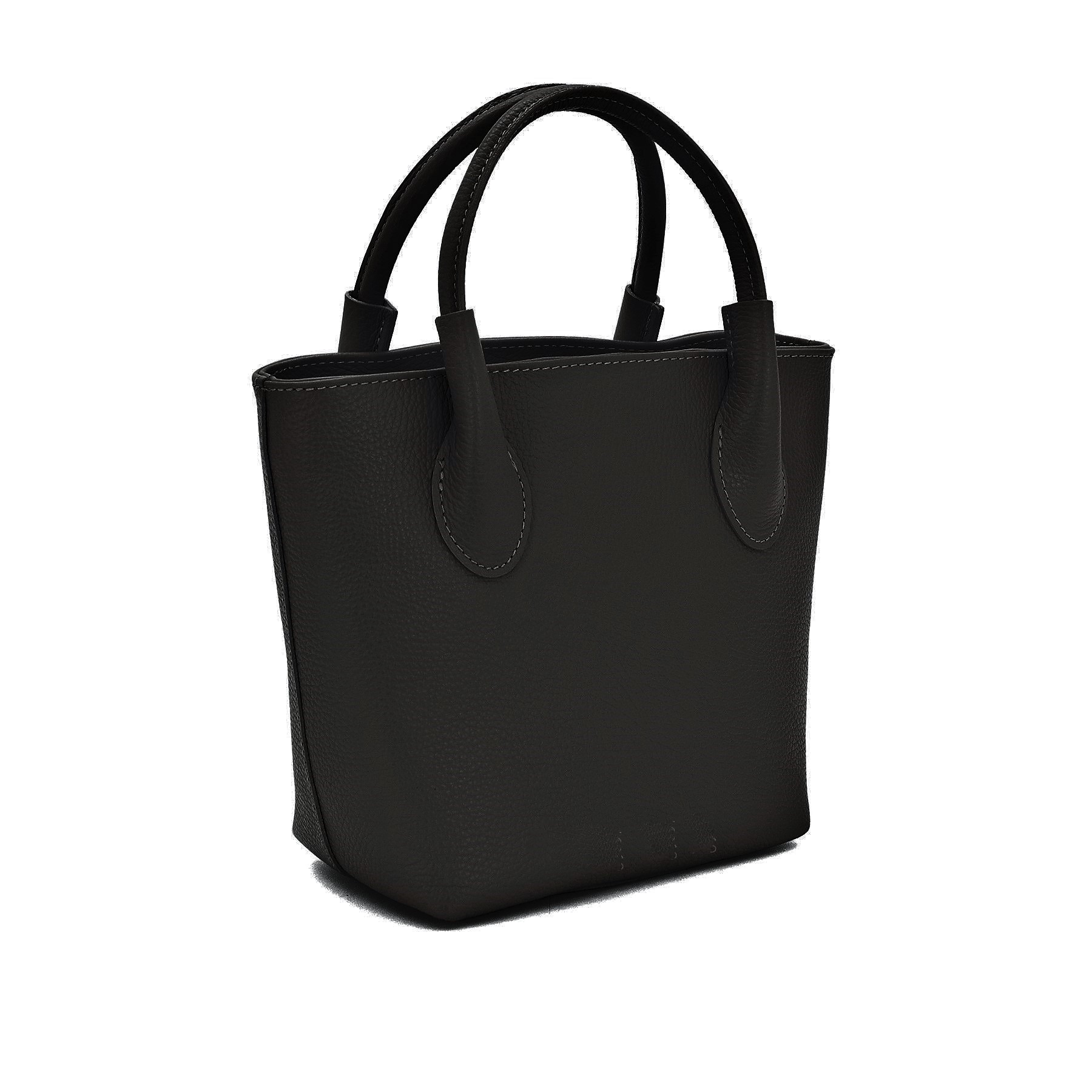 Black Grained Leather Handbag - Image 2