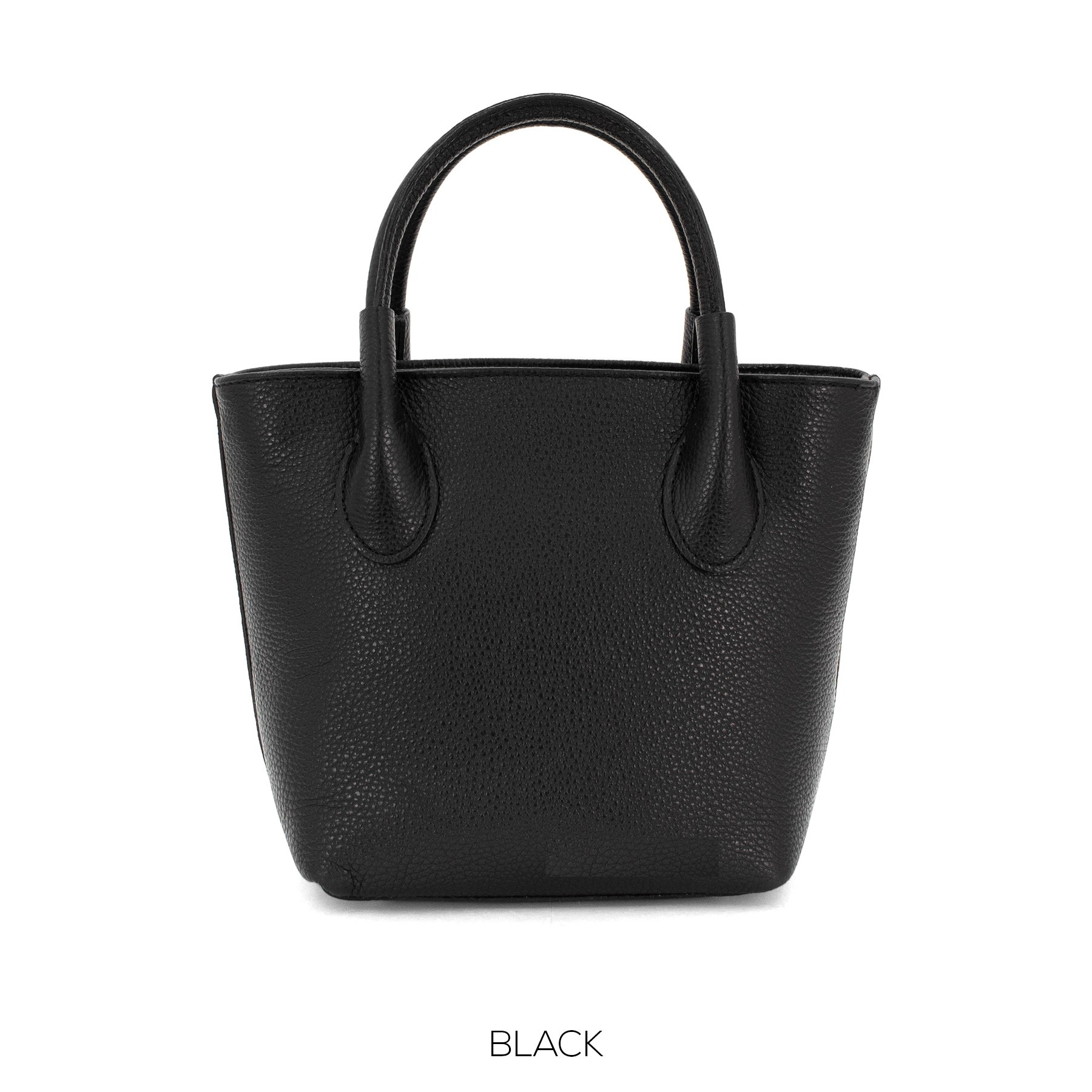 Black Grained Leather Handbag