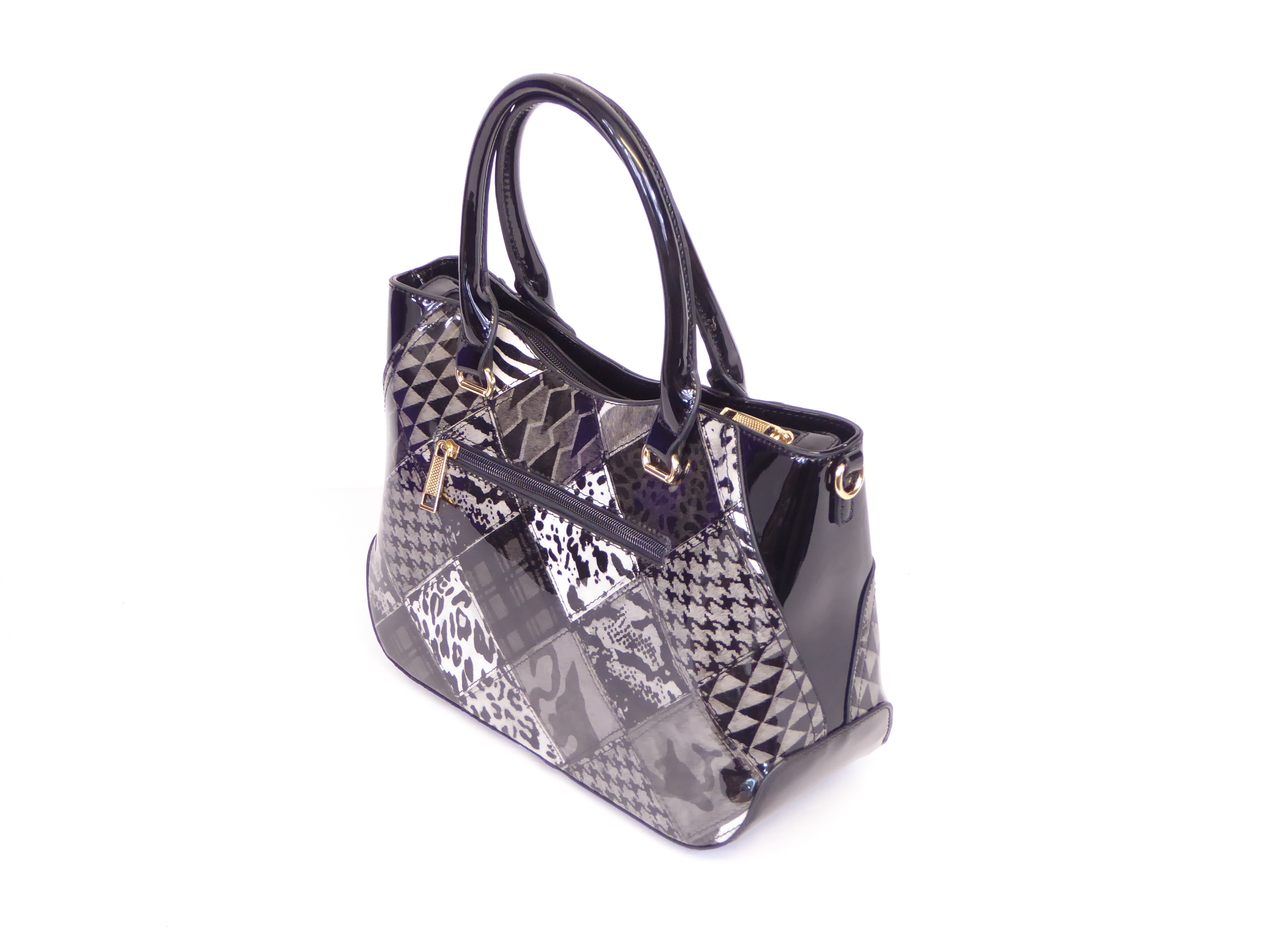 Black Patent Handbag - Image 2