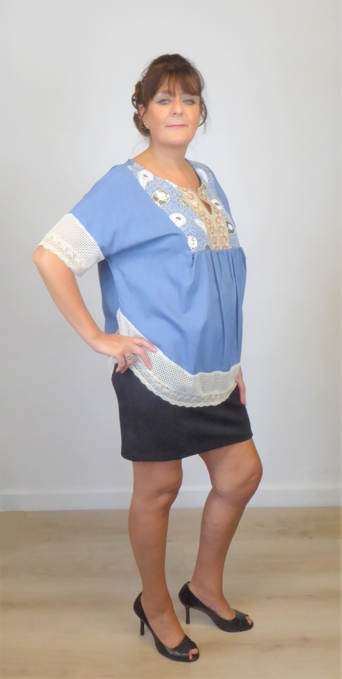 Denim Blue Kaftan Top - Image 3