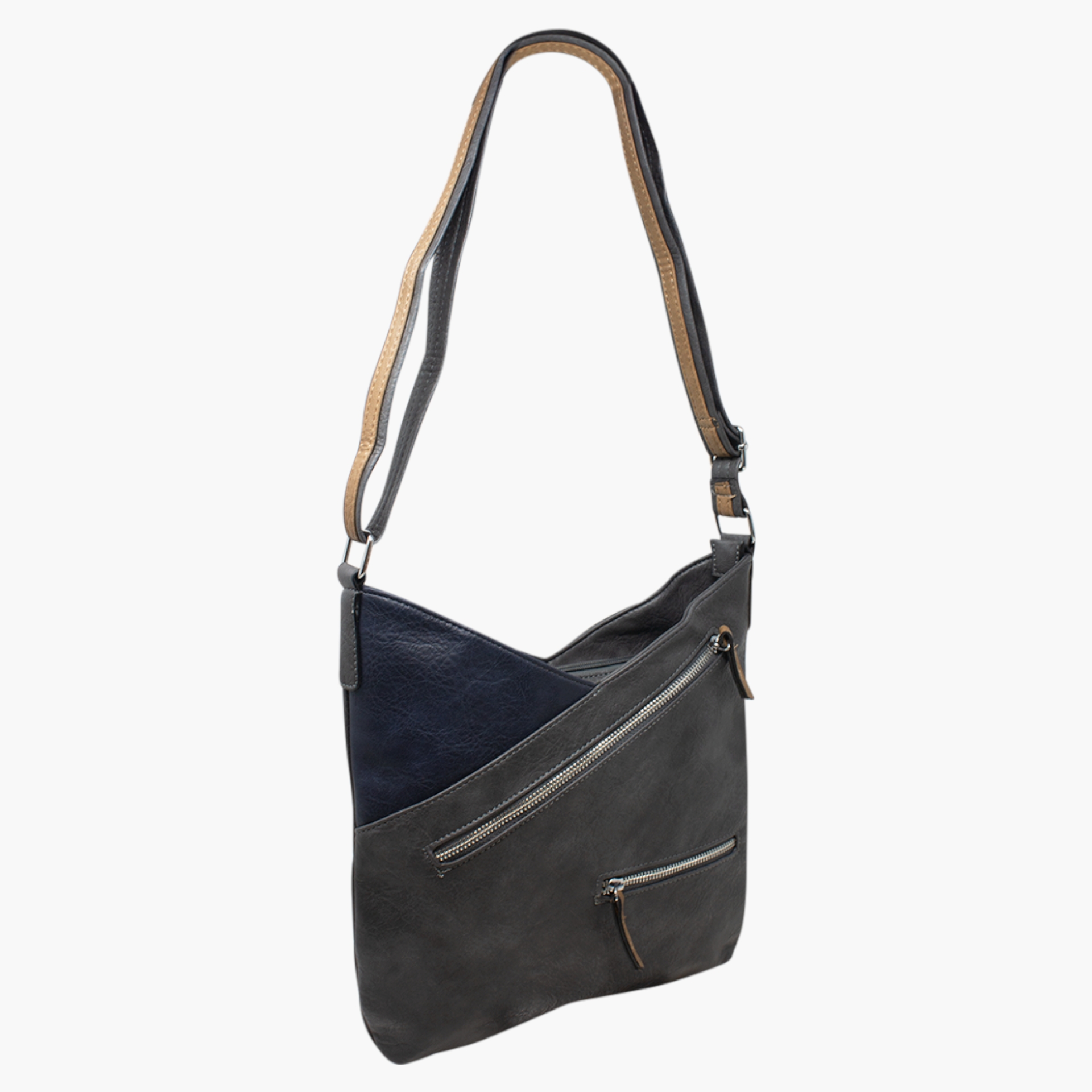 Grey Two Tone Shoulder Bag - Image 2