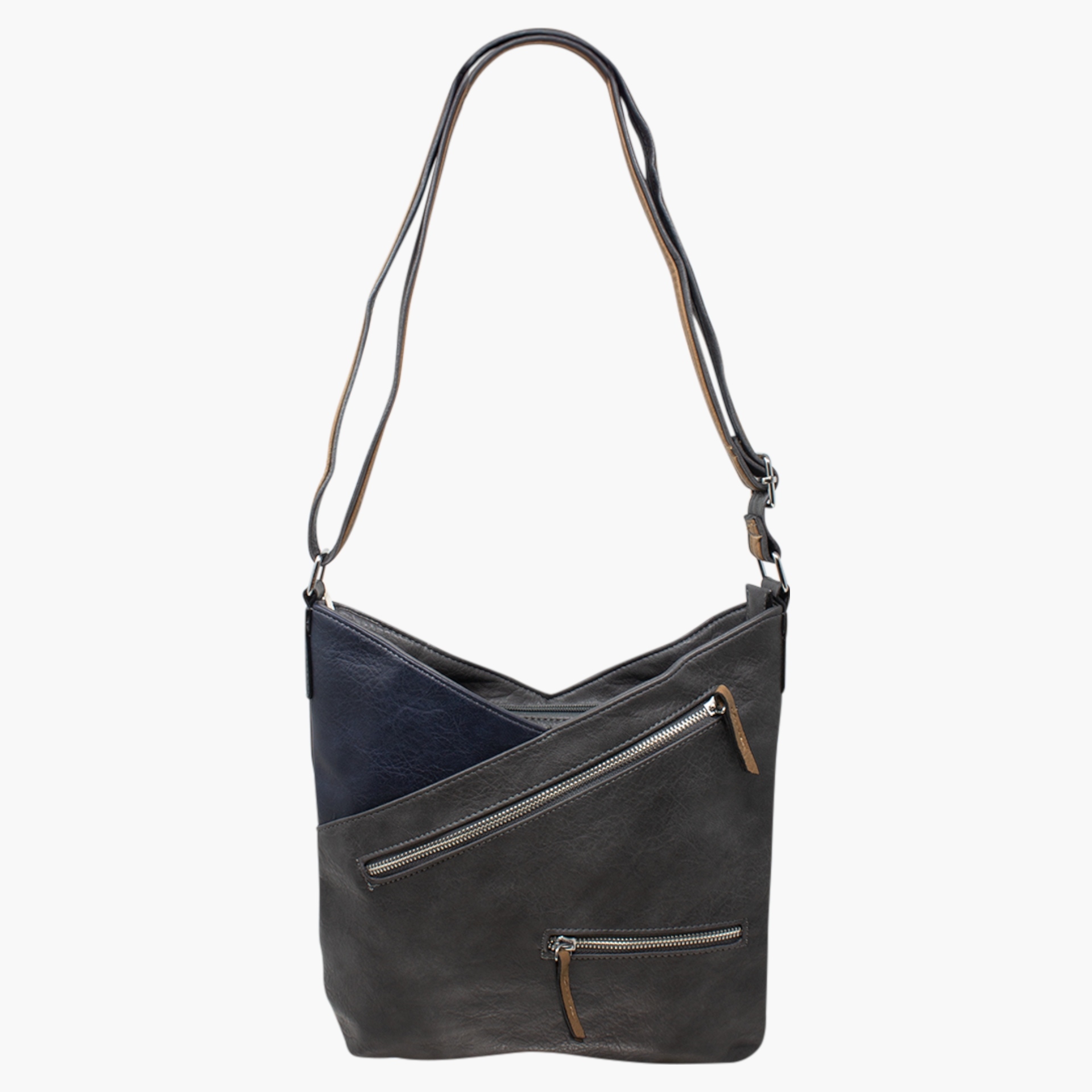 Grey Two Tone Shoulder Bag