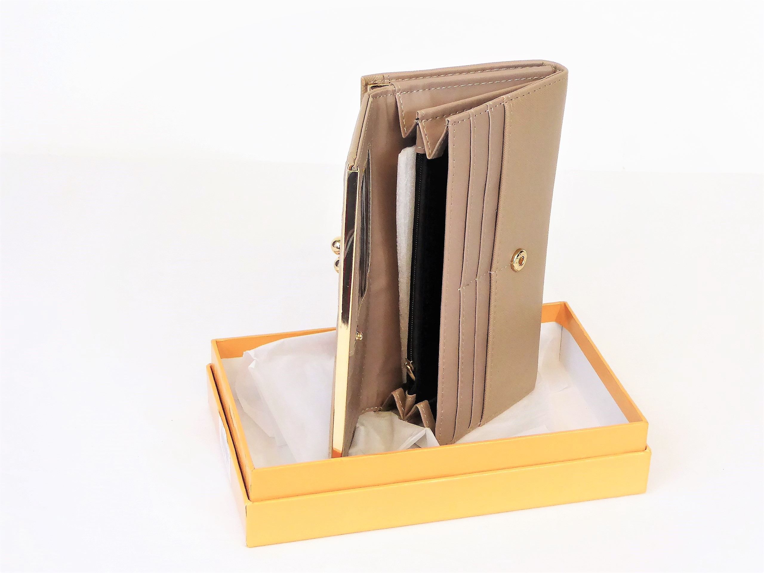 Khaki Metal Trim Purse - Image 3
