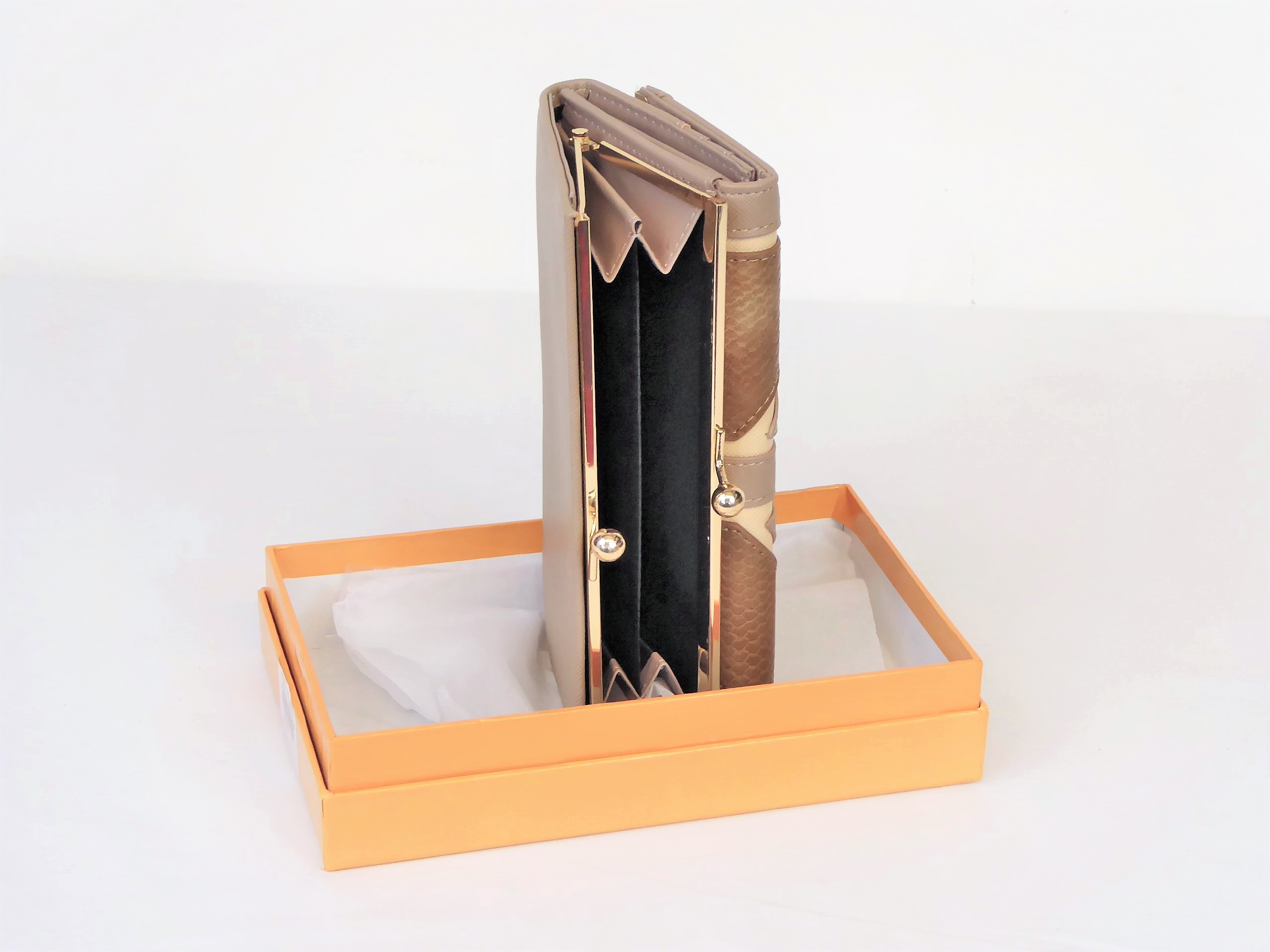 Khaki Metal Trim Purse - Image 2