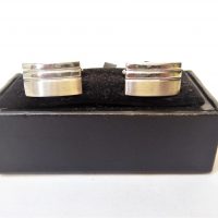 Silver Stripe Cuff Links